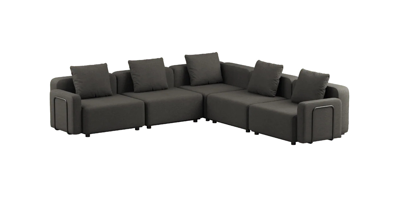 Cobana Ecksofa 5-Sitzer mit Armlehne, kirra noir