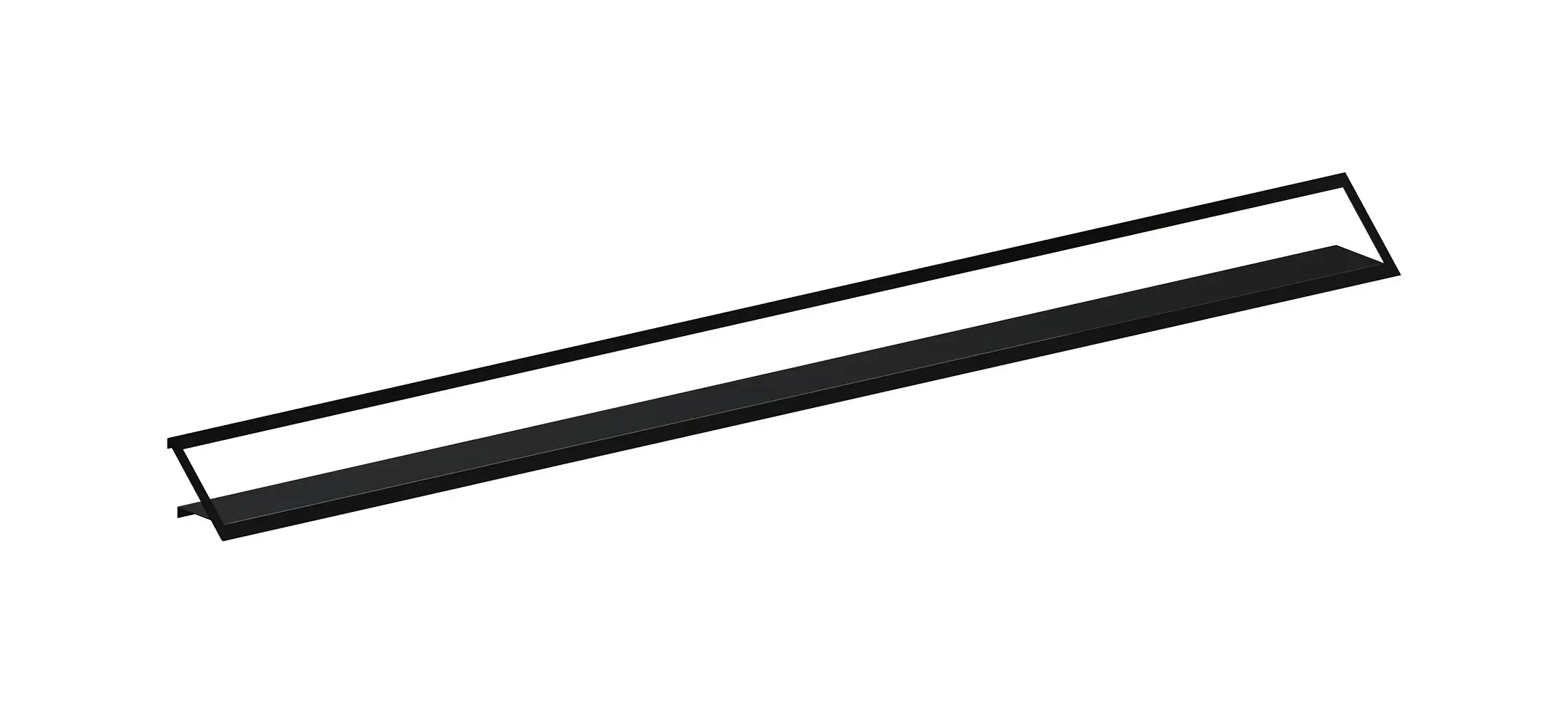 Zeus Air Shelf Wandregal 240 cm in Schwarz mit reduziertem Design und großzügiger Ablagefläche aus Metall.