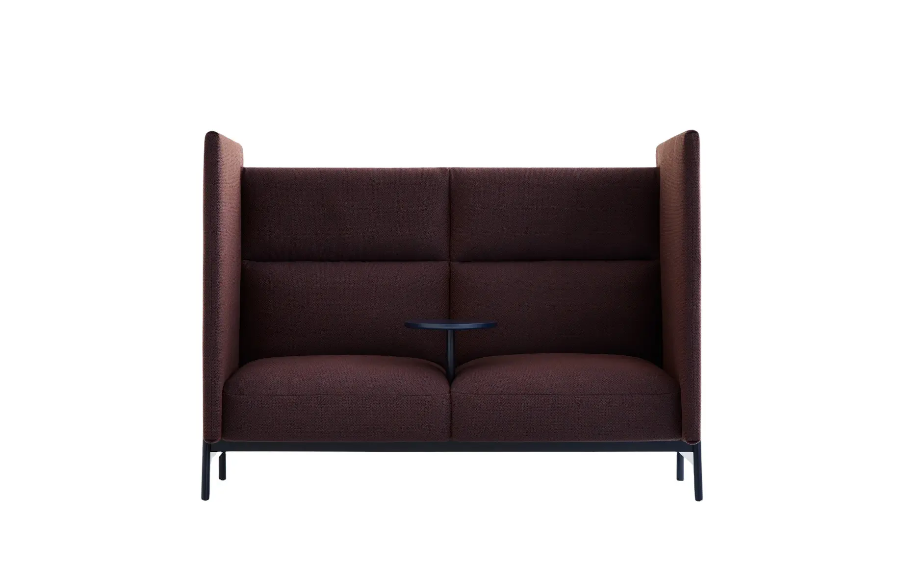 Noti Hana Highback Sofa 2-Sitzer in Rot mit hohen Seitenwänden und integriertem Tisch
