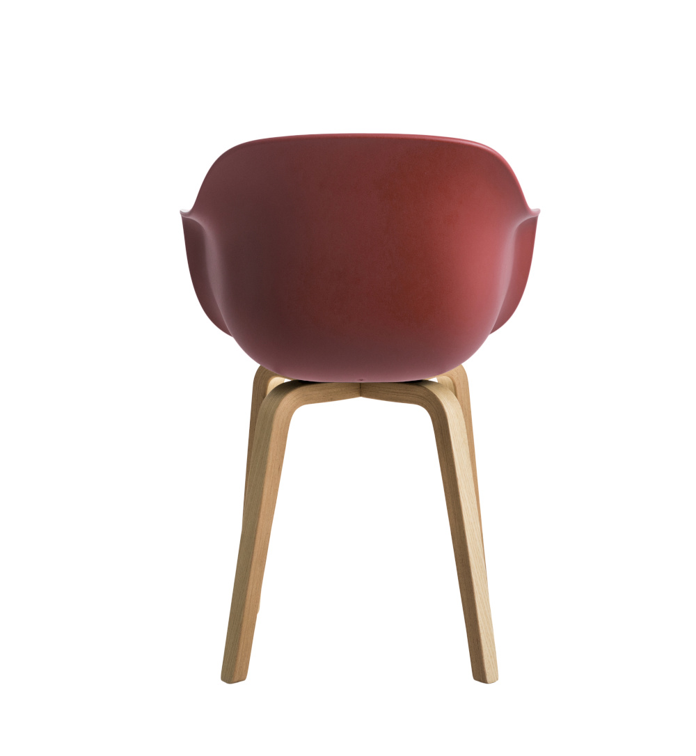 Magis Substance Armlehnstuhl, Design-Armlehnstuhl aus Esche natur, Bordeaux-Sitz, ergonomisch, langlebig