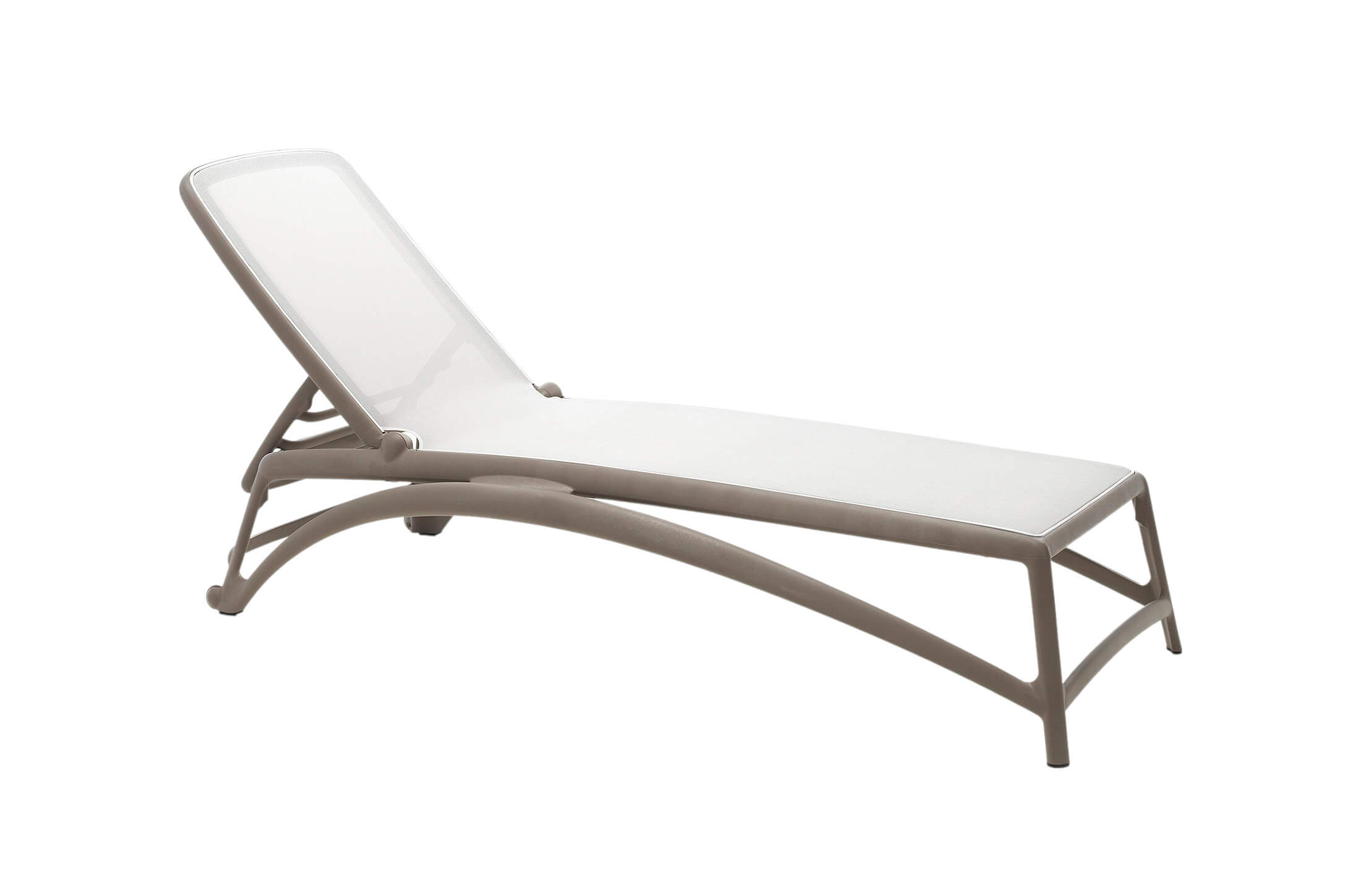 Nardi Atlantico Gartenliege weiß/tortora, wetterfest, langlebig, stapelbar, modernes italienisches Outdoor-Design