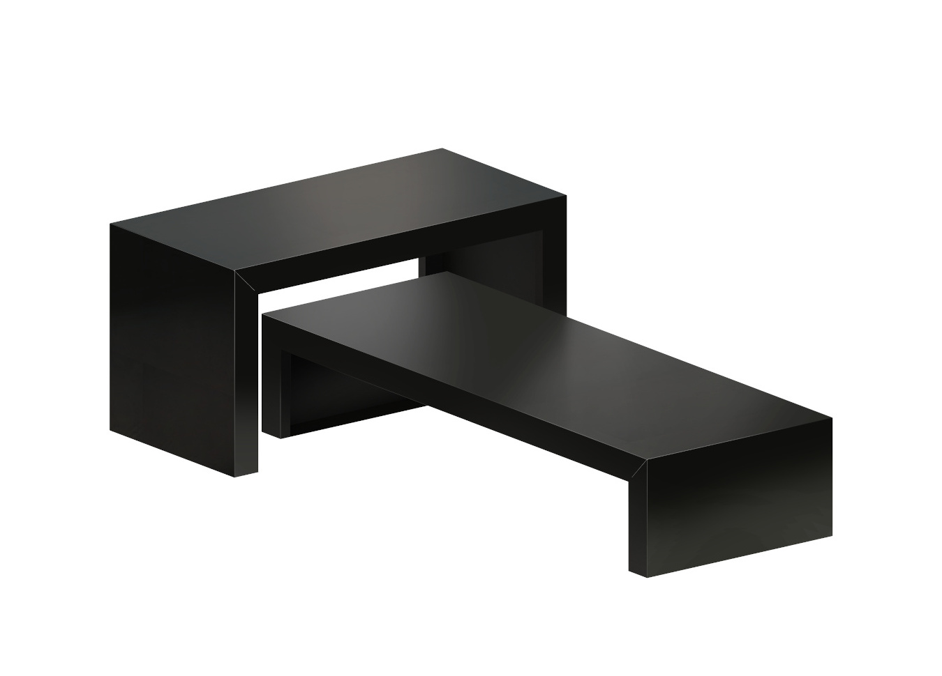 Small Irony Beistelltisch, 106 x H 20 cm, schwarz