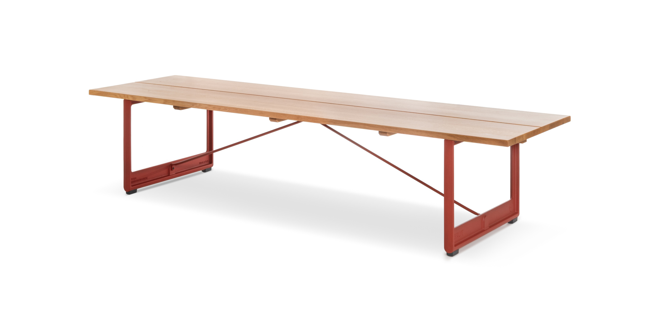 Magis Brut Bank 220x63 cm – moderner Design-Sitz Magis Brut Bank 220x63 cm, rot / Eiche natur, beige, moderner Design-Sitz, langlebig, hochwertig, Made in Italy