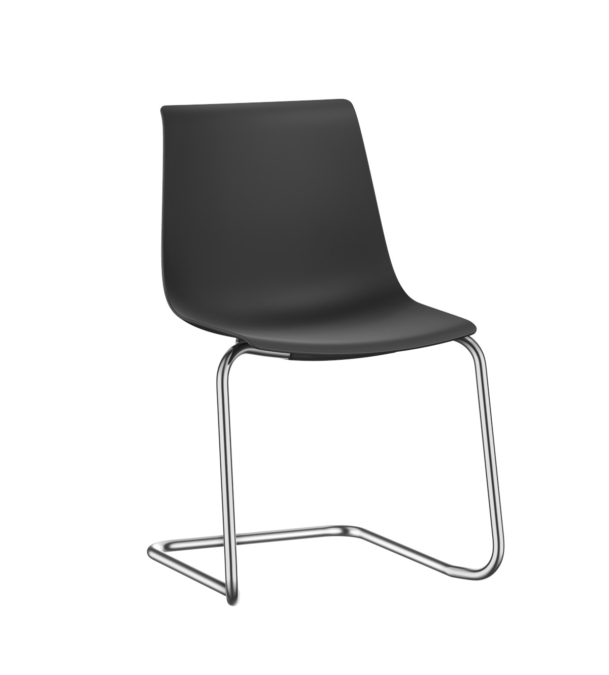 Ergonomischer Besucherstuhl Interstuhl SHUFFLEis1 SU121 mit gepolsterter Sitzfläche und modernem Design in Schwarz