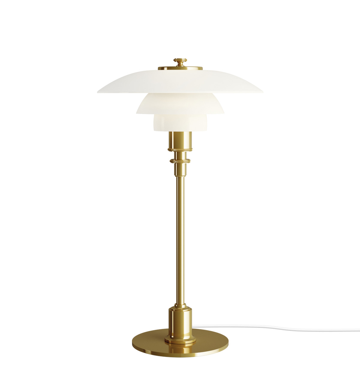 Louis Poulsen PH 2/1 Tischleuchte, brass metallisiert, modernes Design, dimmbar, hochwertige Metallleuchte für stilvolle Beleuchtung