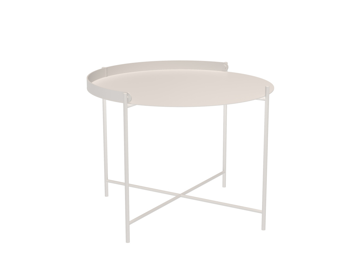 Edge Beistelltisch, Ø 62 cm, muted white