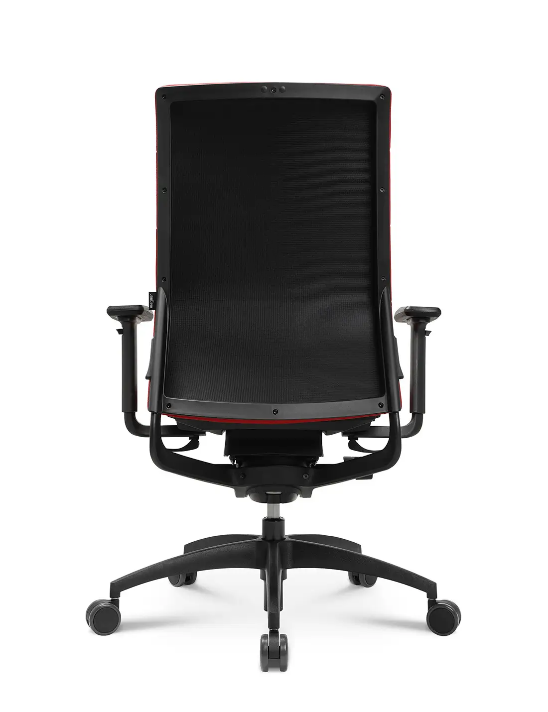 Wagner ErgoMedic 100-4 Bürostuhl mit vollständig gepolsterter Rückenlehne und ergonomischer Konstruktion in der Rückansicht.