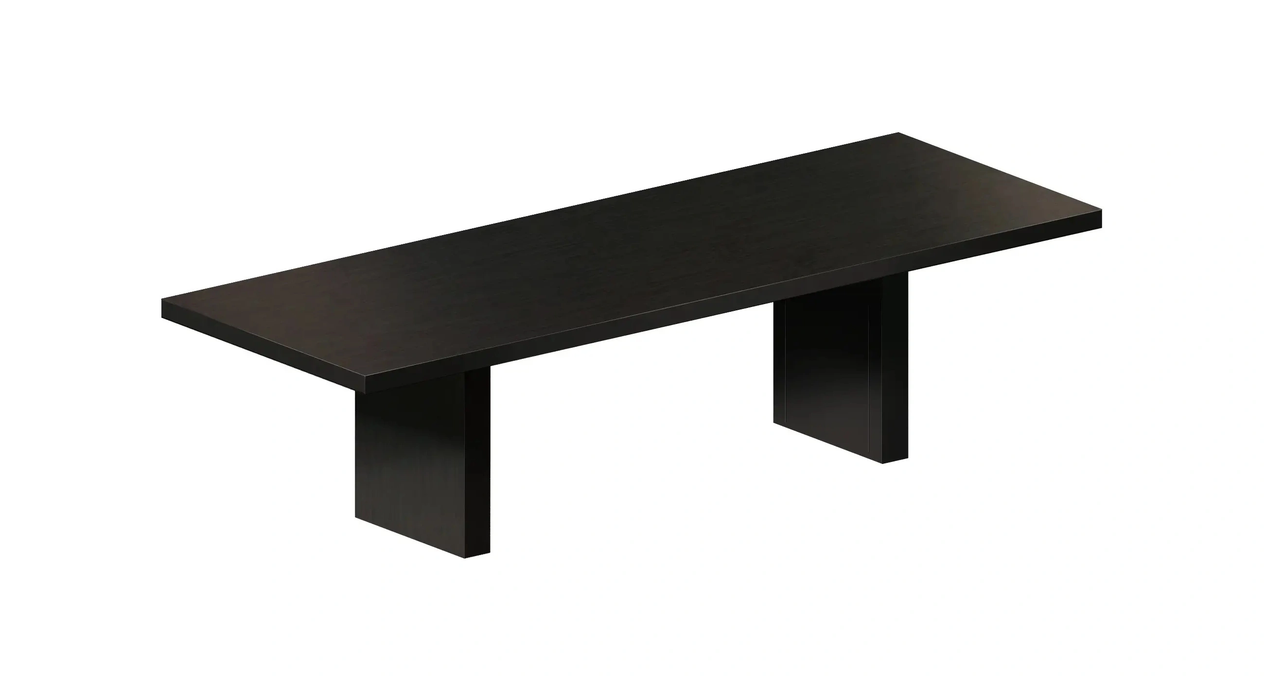 Rechteckiger Zeus Tommaso Esstisch 230 × 90 cm in schwarz mit klarer Linienführung und markantem Untergestell.