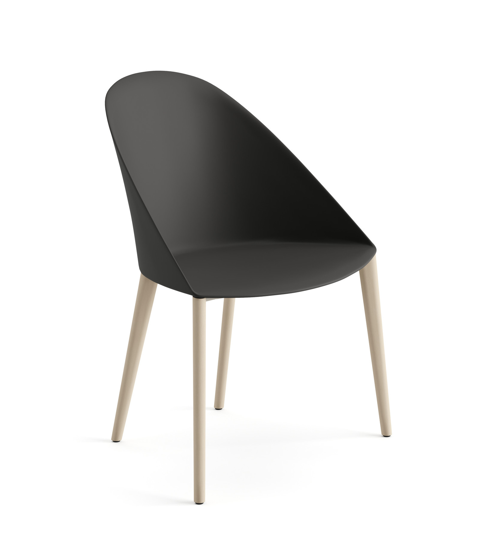 Cila Stuhl, kunststoff, eiche gebleicht / schwarz #2204