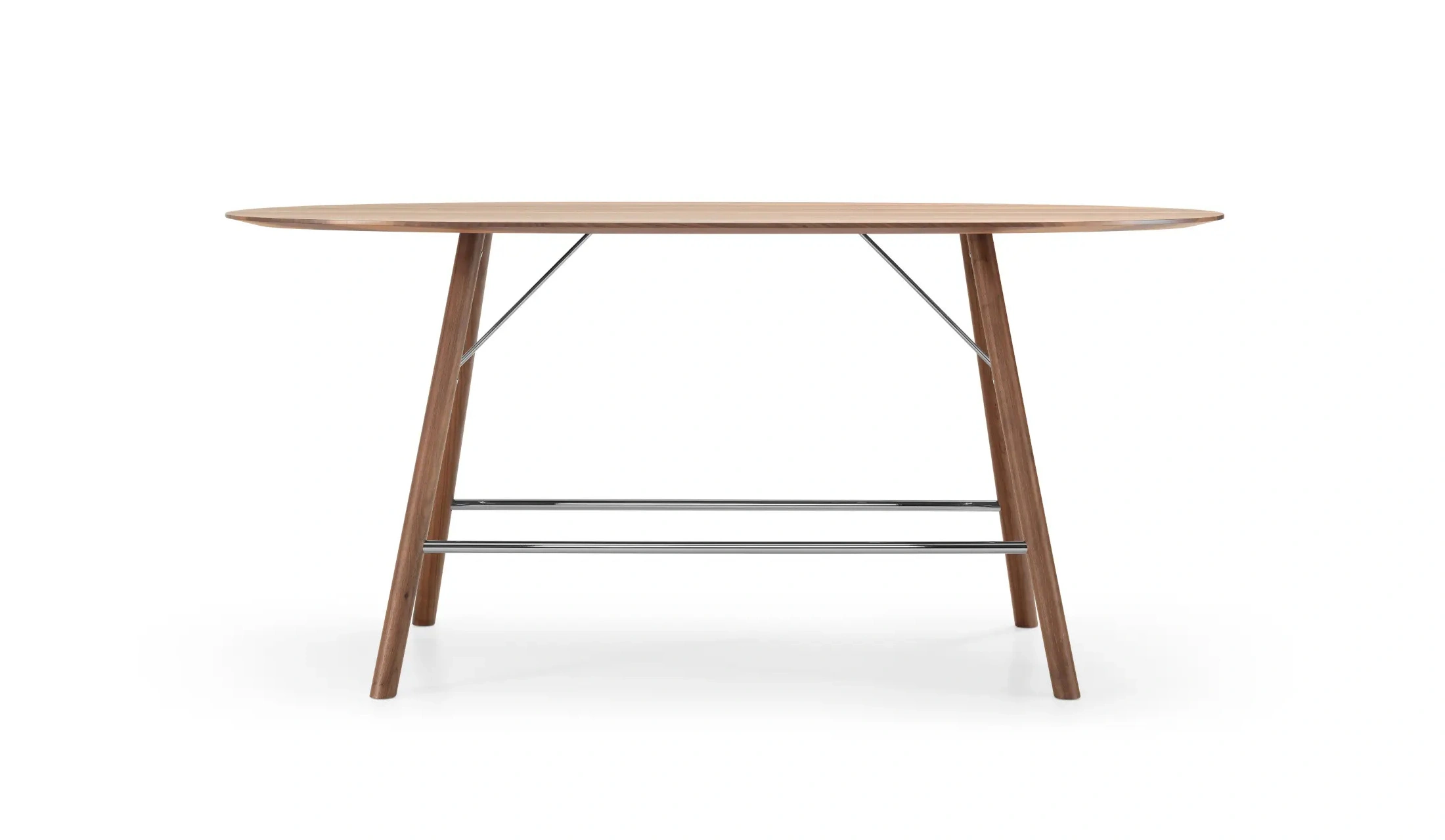 Girsberger Akio Stehtisch mit Massivholzplatte und Holzgestell für Cafés, Kommunikationsbereiche und moderne Arbeitswelten.