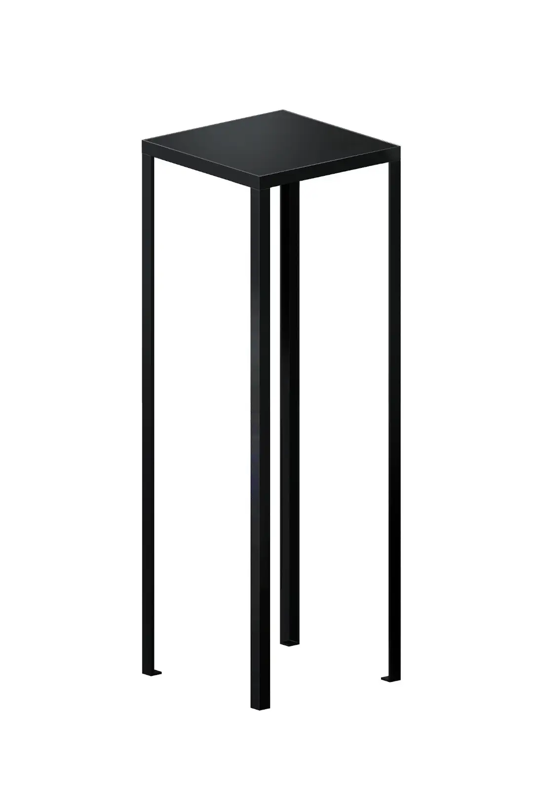 Zeus Slim Konsolentisch 40 × 40 cm in Schwarz mit filigranem Stahlgestell.