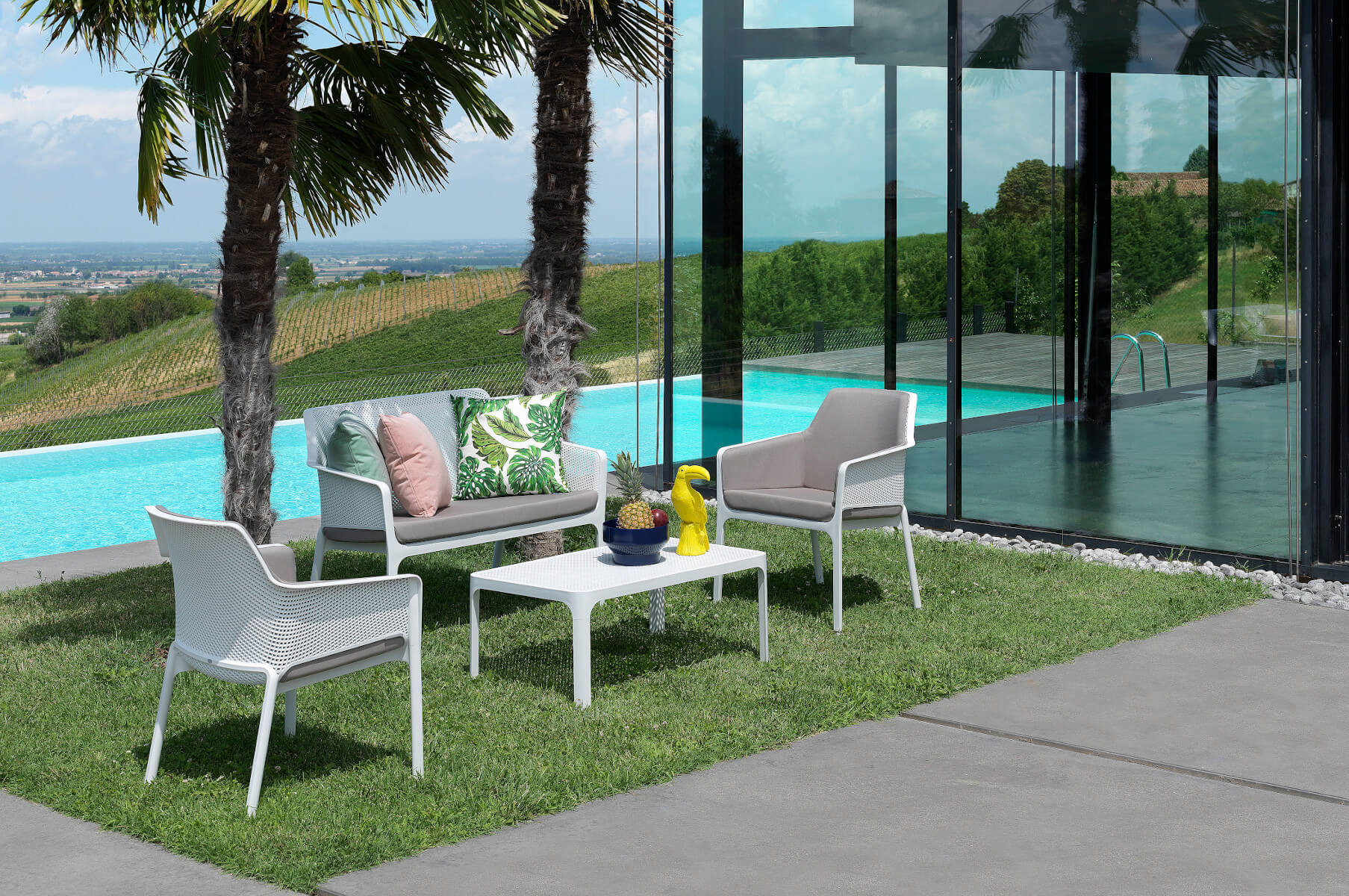 Nardi Net Table 100 Beistelltisch im Garten, leicht, wetterfest und langlebig – stilvolles italienisches Outdoor-Design