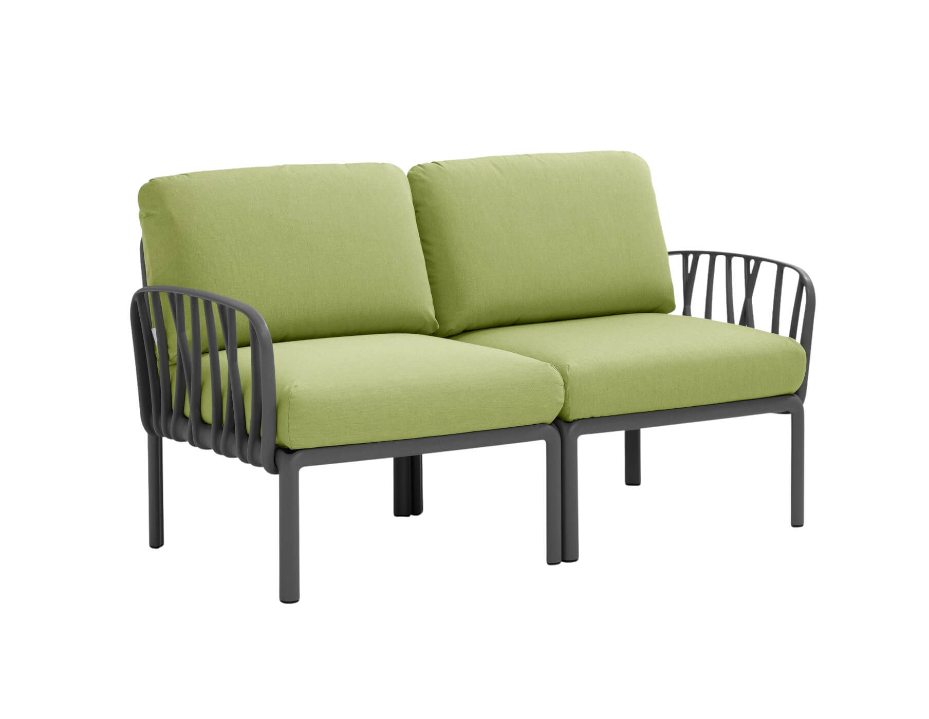 Nardi Komodo Gartensofa 2-Sitzer, anthrazit/avocado Sunbrella, wetterfest, langlebig, italienisches Design
