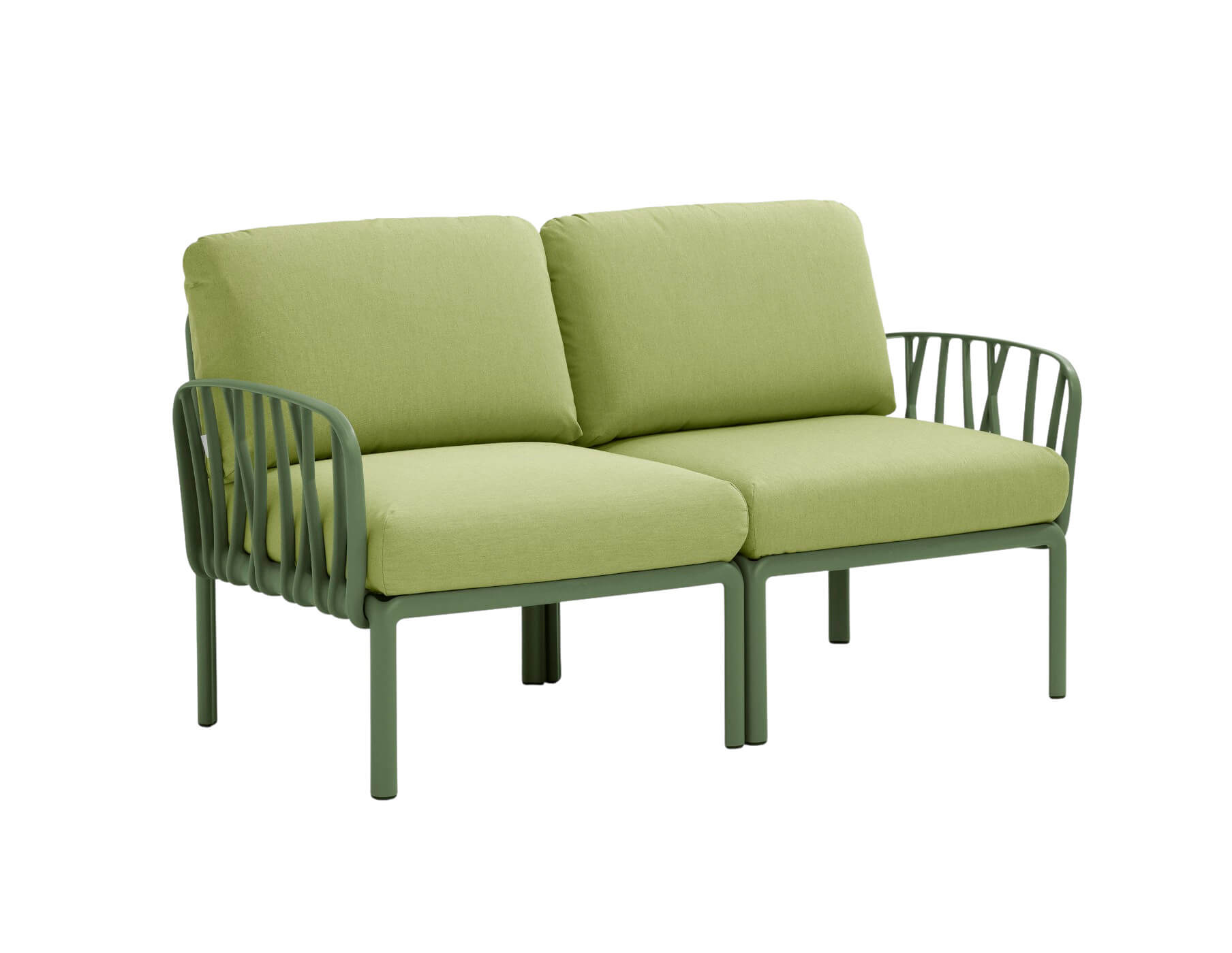 Nardi Komodo Gartensofa 2-Sitzer, agave, wetterfest, bequem, modular, Outdoor-Design aus Italien