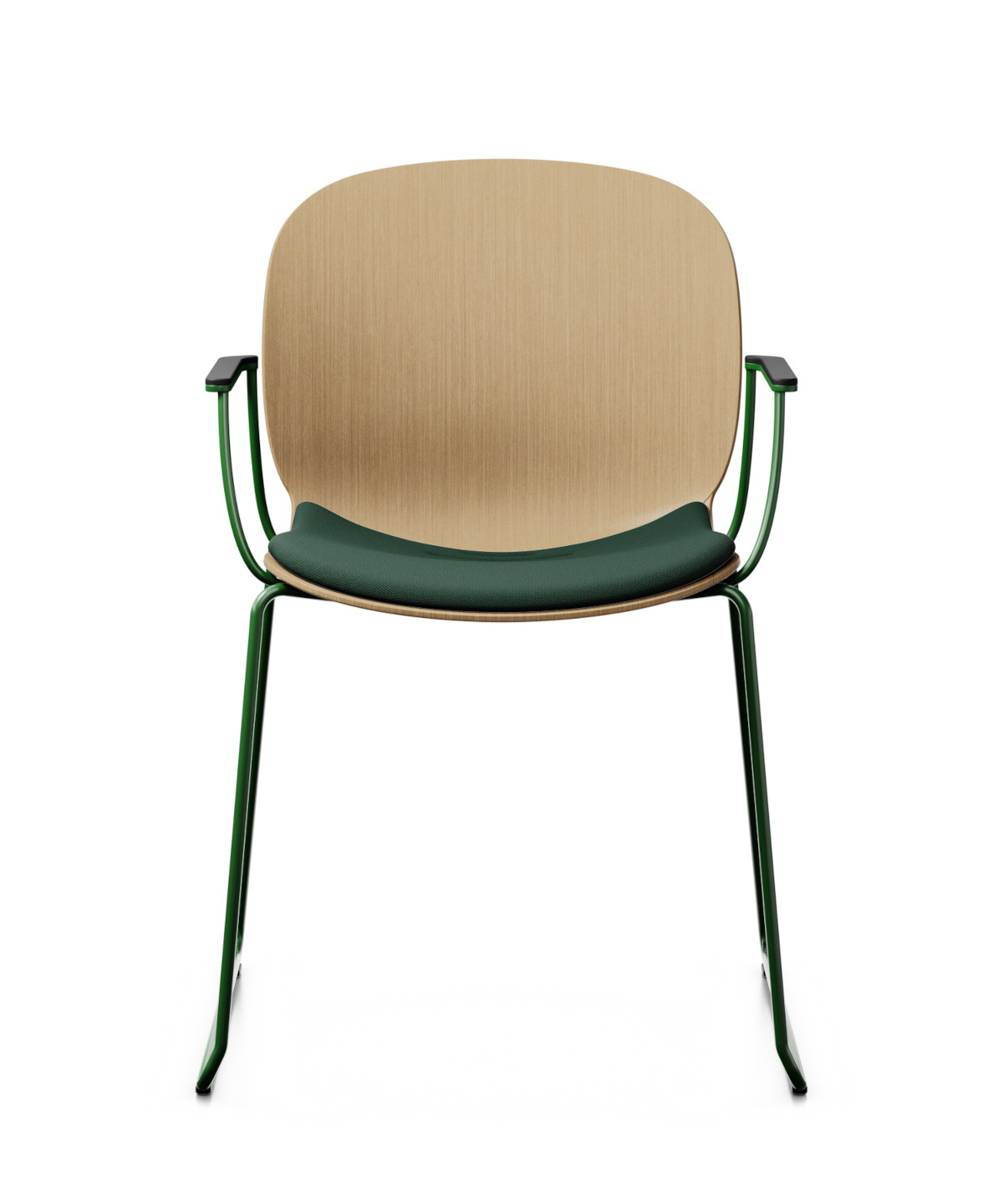 Noor 6065S Stuhl, Kufengestell, 3D-Furnierschale, Sitz gepolstert