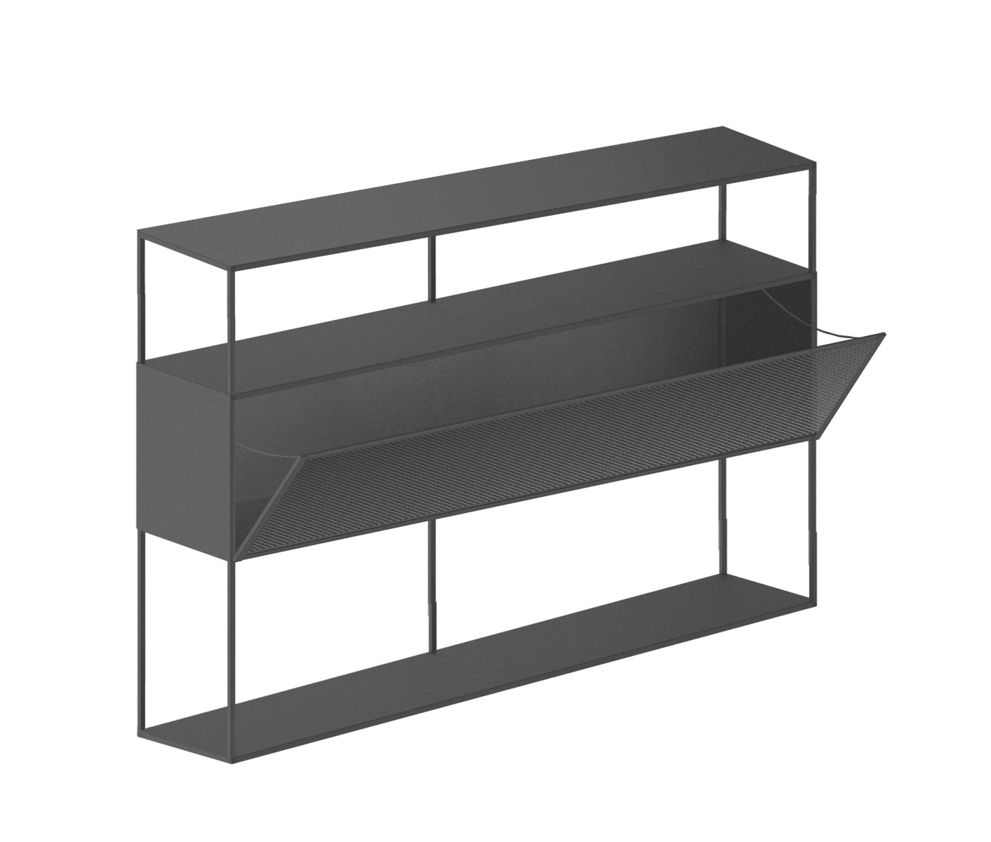 Tristano Sideboard mit Strip LED Beleuchtung, 150 x H 103 cm, grau