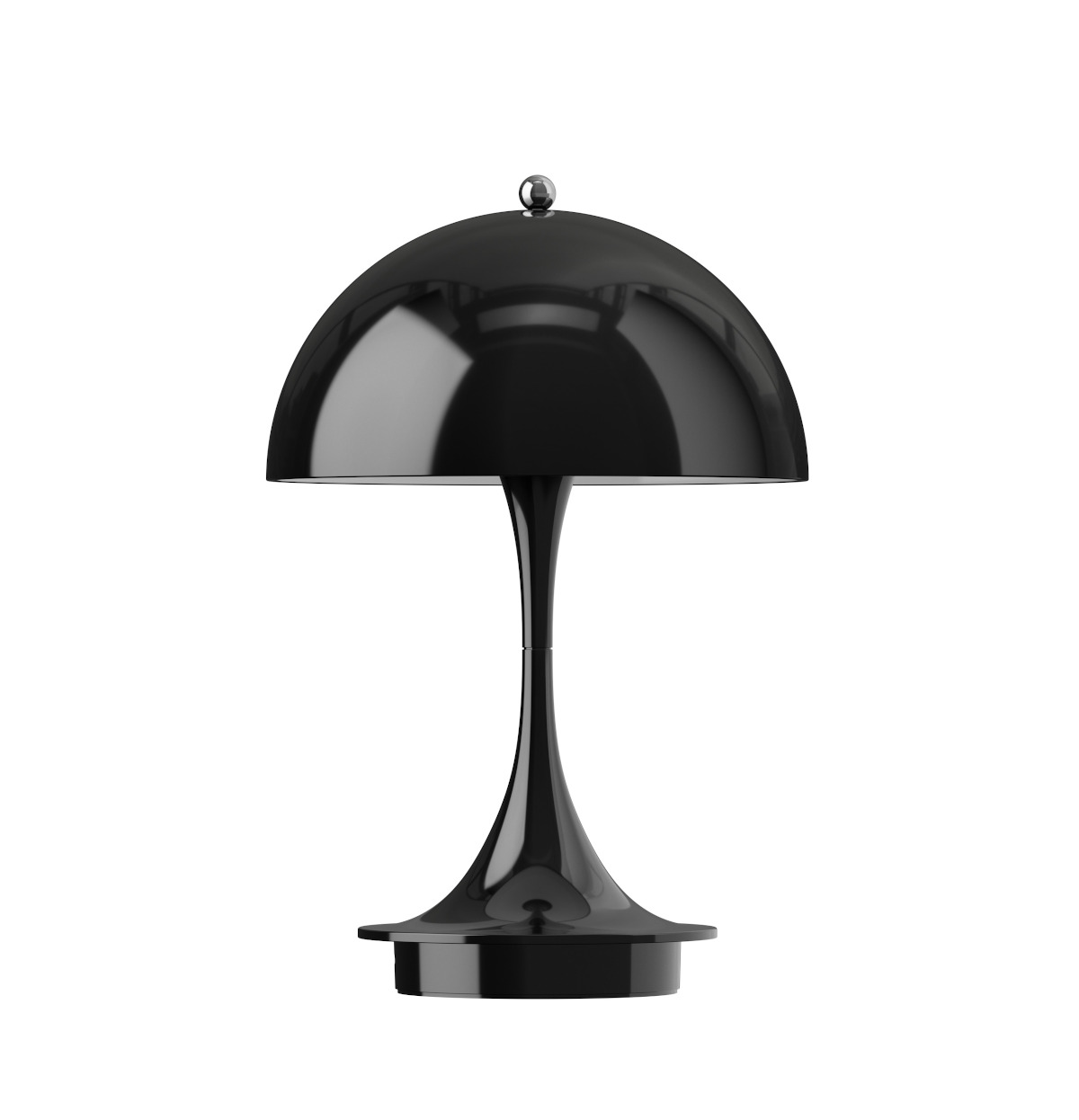 Panthella 160 Portable LED-Leuchte in Opaque Black von Louis Poulsen, kabellos, dimmbar, stilvoll für Indoor und Outdoor