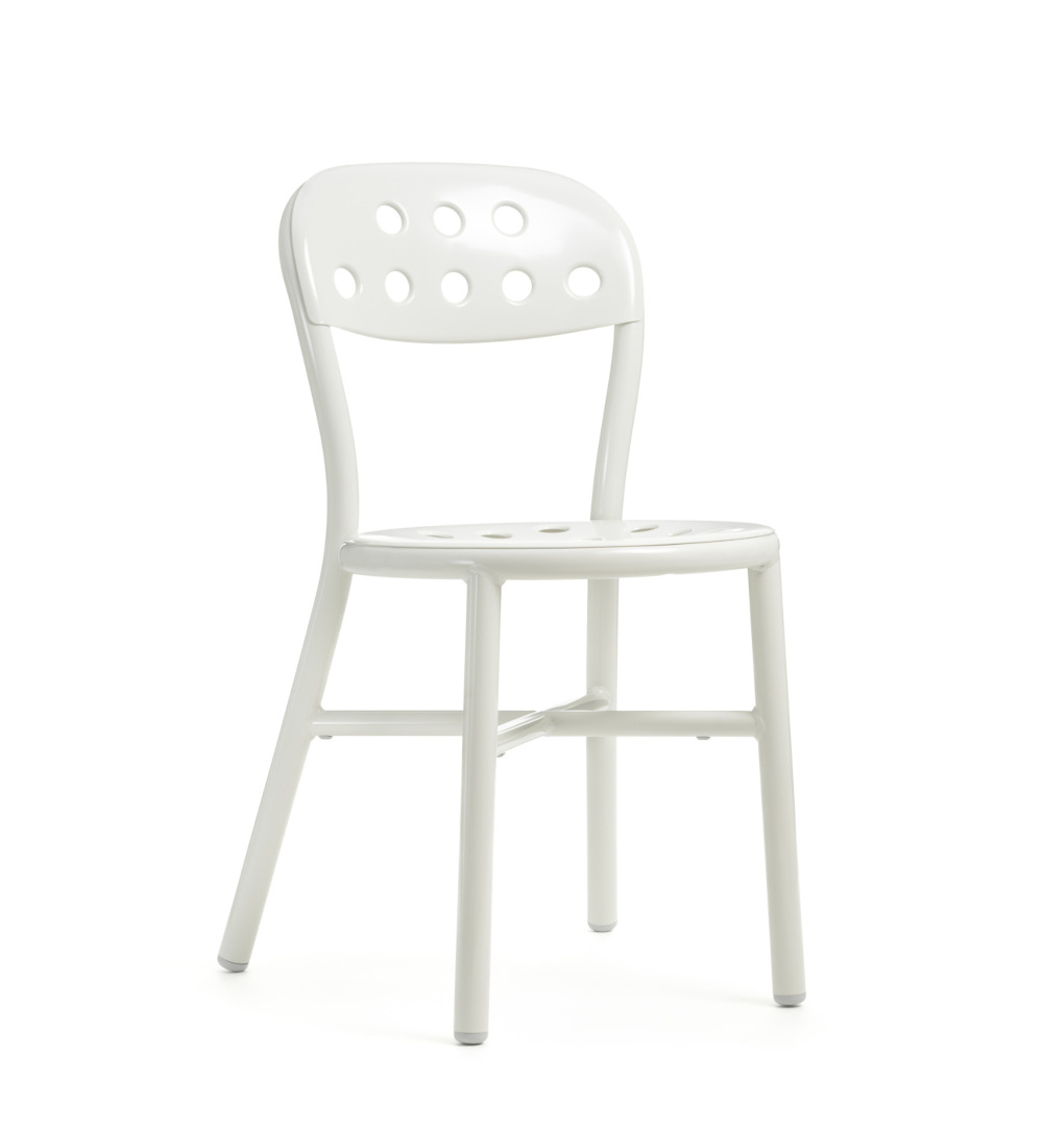 Magis Pipe Stuhl weiß, moderner Stuhl ohne Armlehnen, leicht, stapelbar, italienisches Design