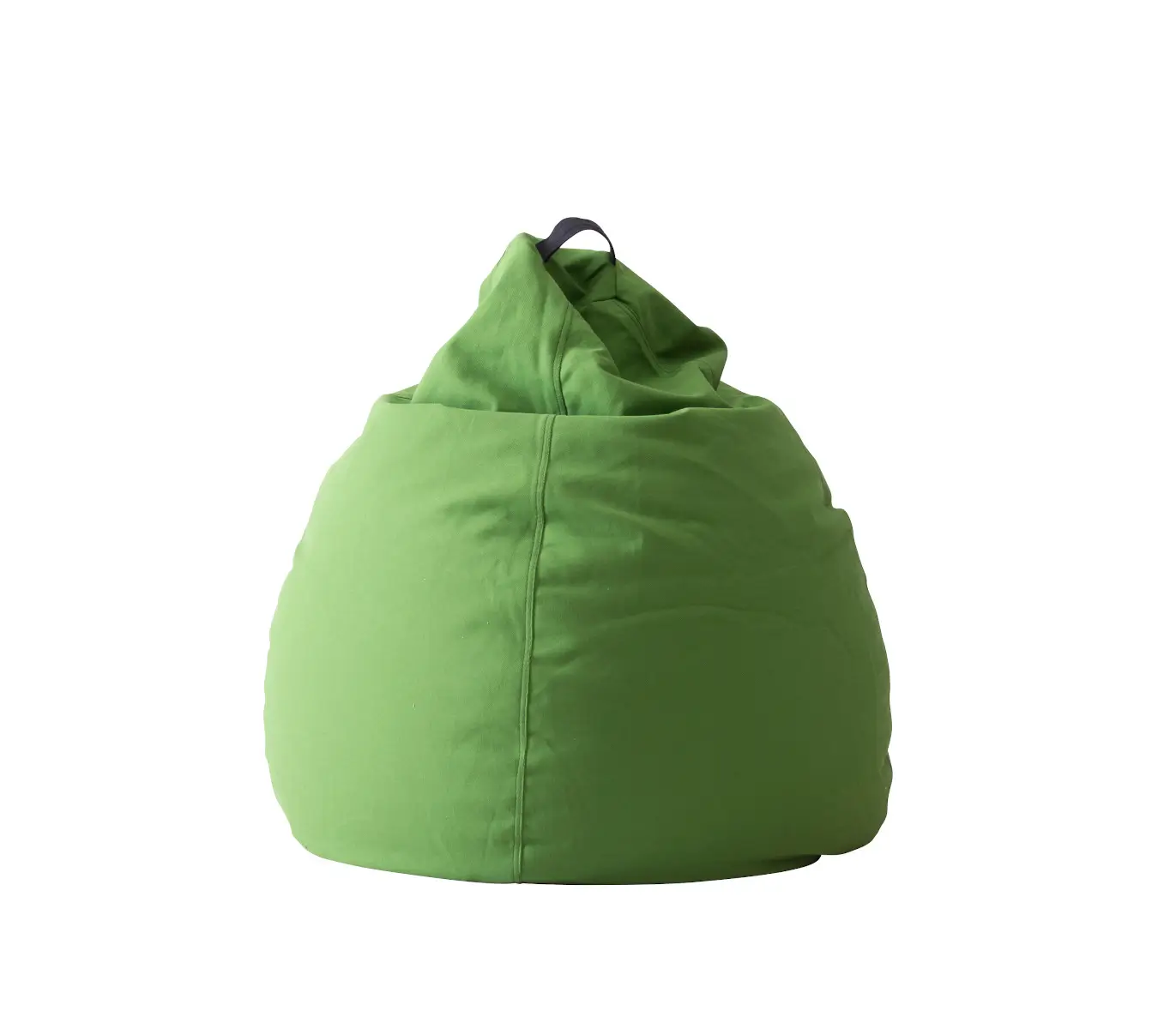 Softline Esprit Sitzsack in Grün aus vorderer Perspektive mit großzügiger, weicher Sitzform, sichtbaren Nähten und dunklem Tragegriff.