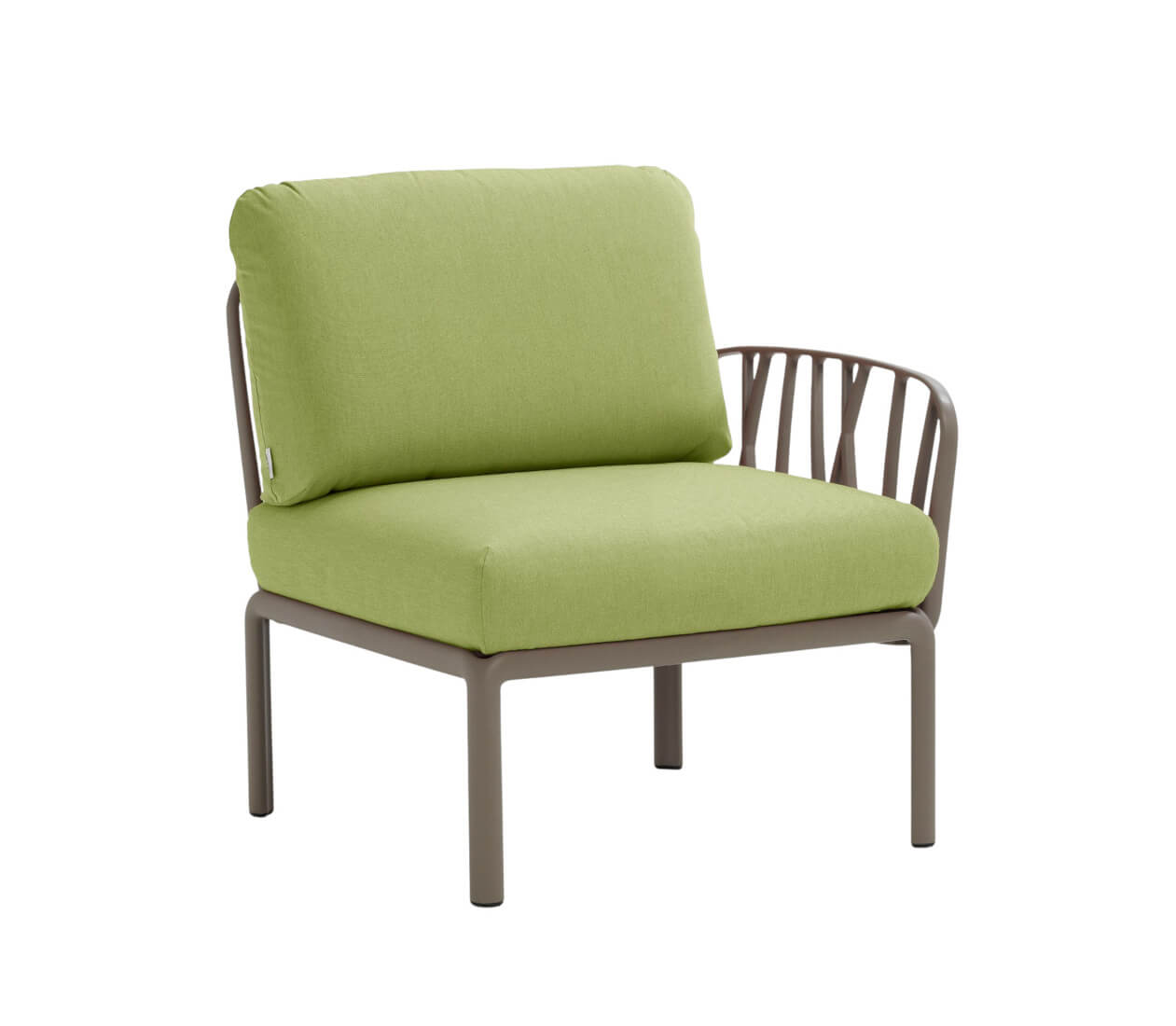 Nardi Komodo Modulsofa Seitenelement, tortora/avocado, wetterfestes Outdoor-Design, langlebig, Made in Italy