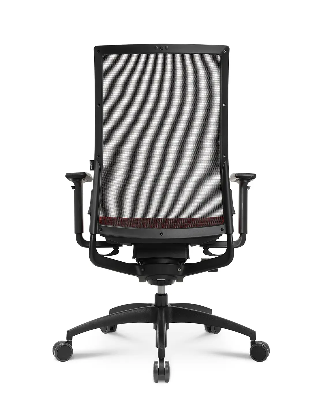 Wagner ErgoMedic 100-2 Bürostuhl mit schwarzer Netzrückenlehne und ergonomischem Rückendesign in der Rückansicht.