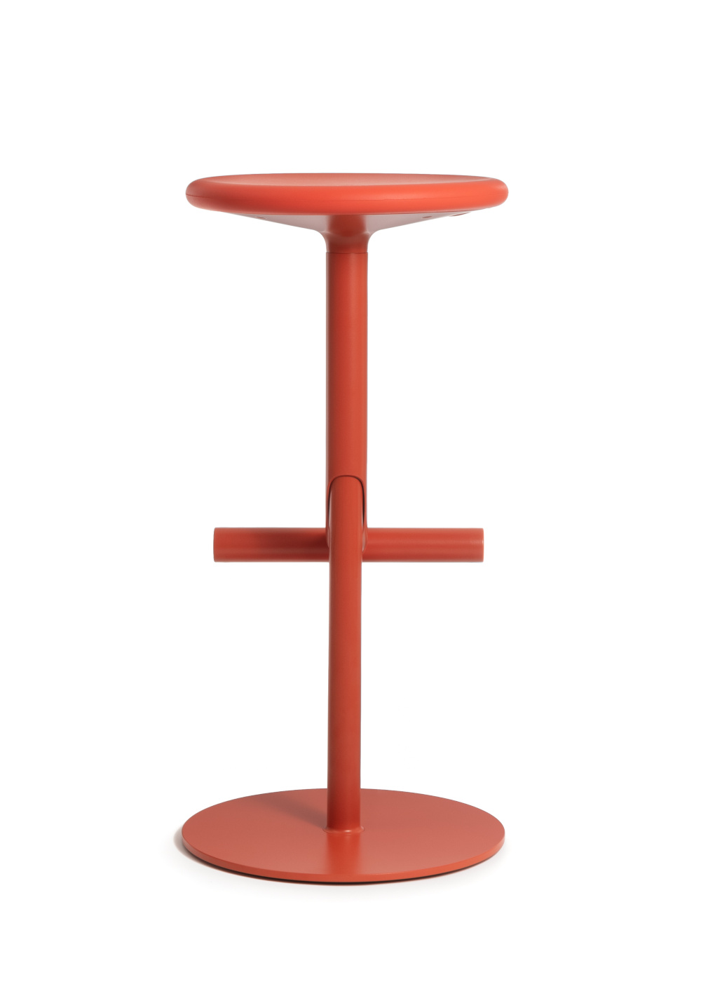 Magis Tibu Barhocker coral red, ergonomischer Barstuhl, modernes italienisches Design, stabil, komfortabel