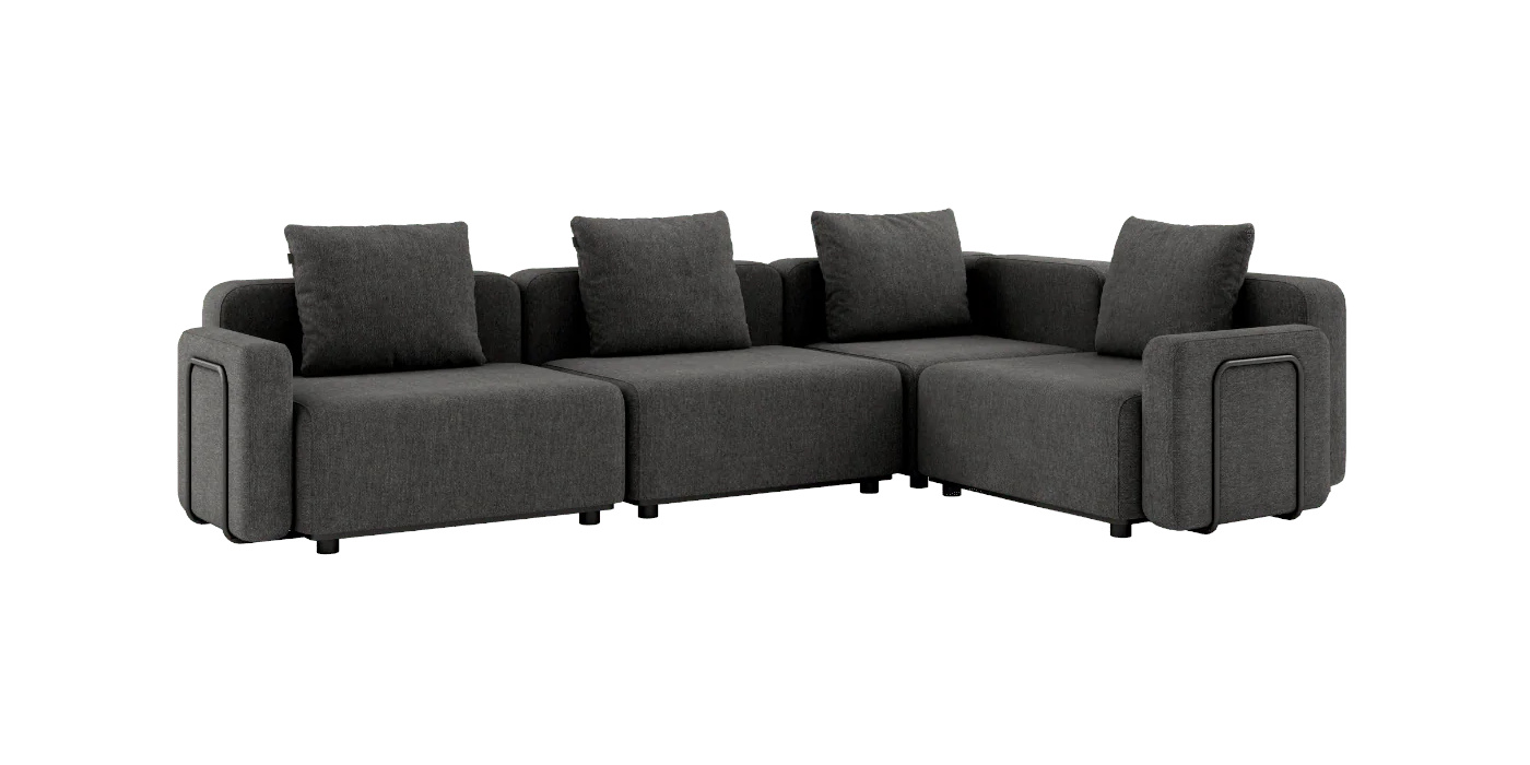 Cobana Ecksofa 4-Sitzer mit Armlehne, cobana grau