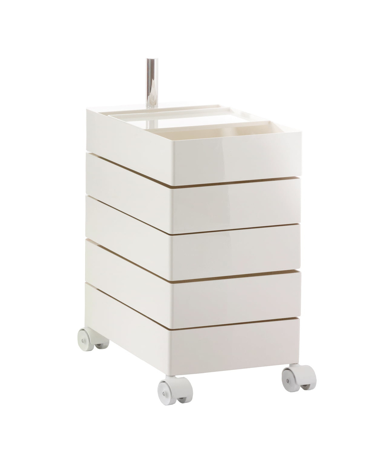 Magis 360° Rollcontainer weiß, 5 Fächer, modernes Design, langlebig, praktisch, hochwertig, italienische Qualität