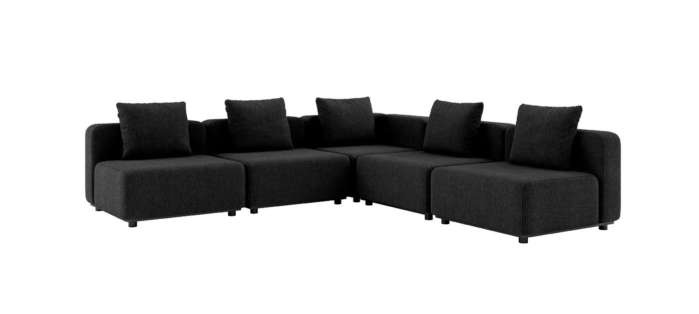 Cobana Ecksofa 5-Sitzer ohne Armlehne, cobana schwarz