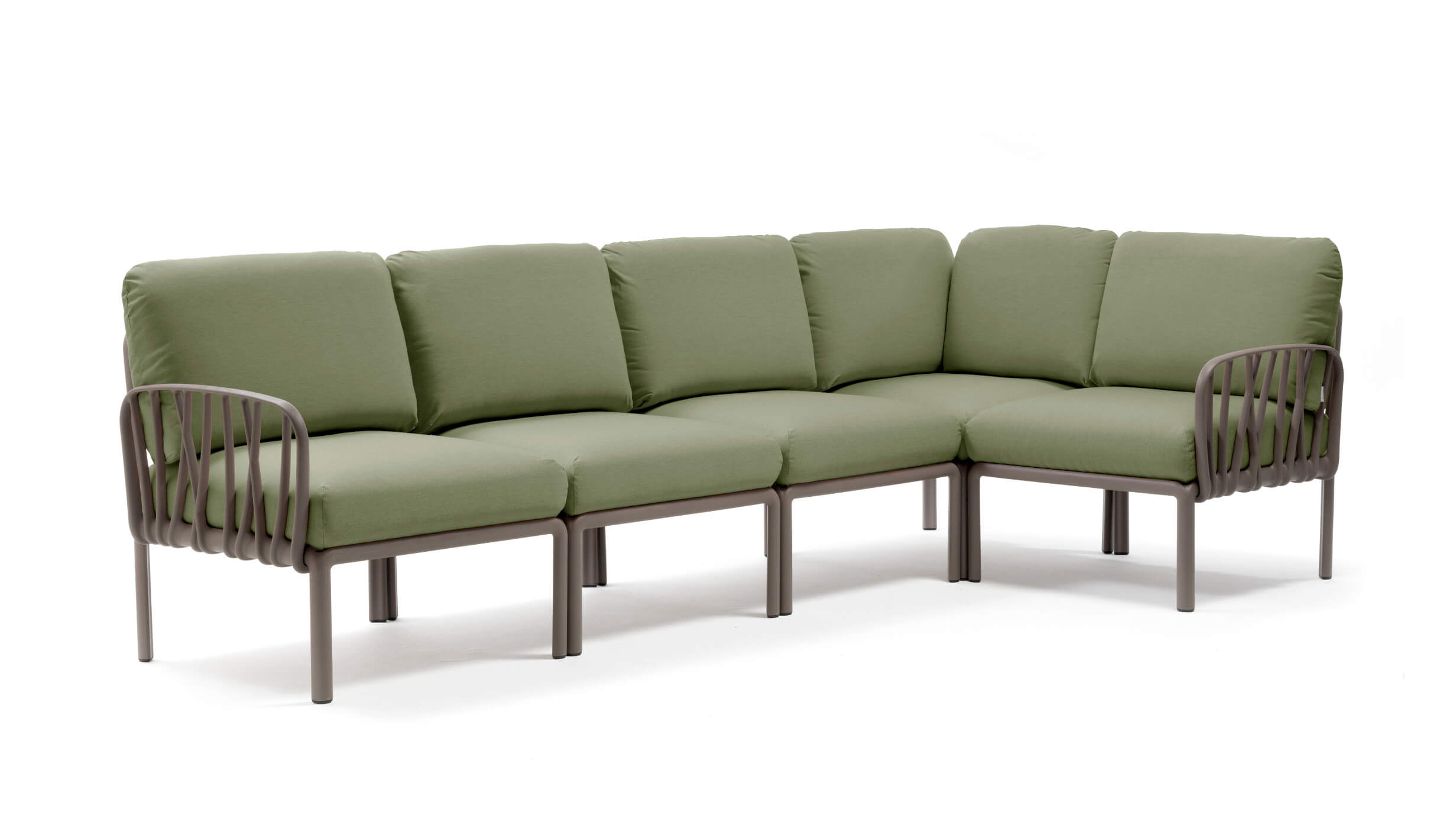 Nardi Komodo 5 Gartensofa, tortora/giungla Sunbrella, italienisches Design, wetterfest, modular, komfortabel