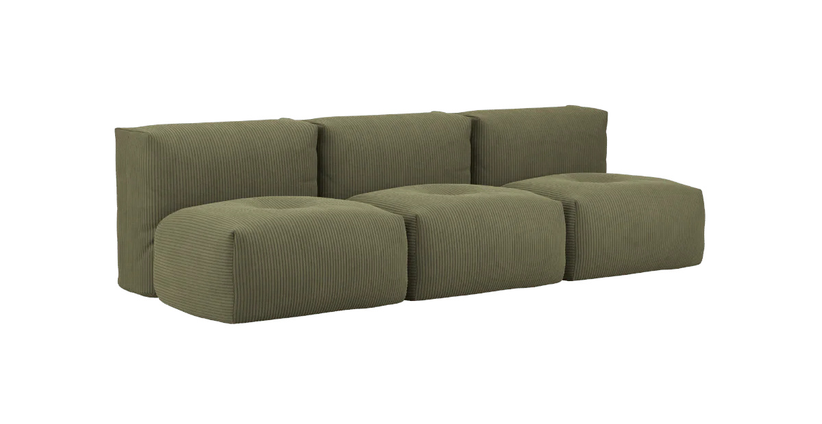 Soft Sofa 3-Sitzer ohne Armlehne, corduroy olive