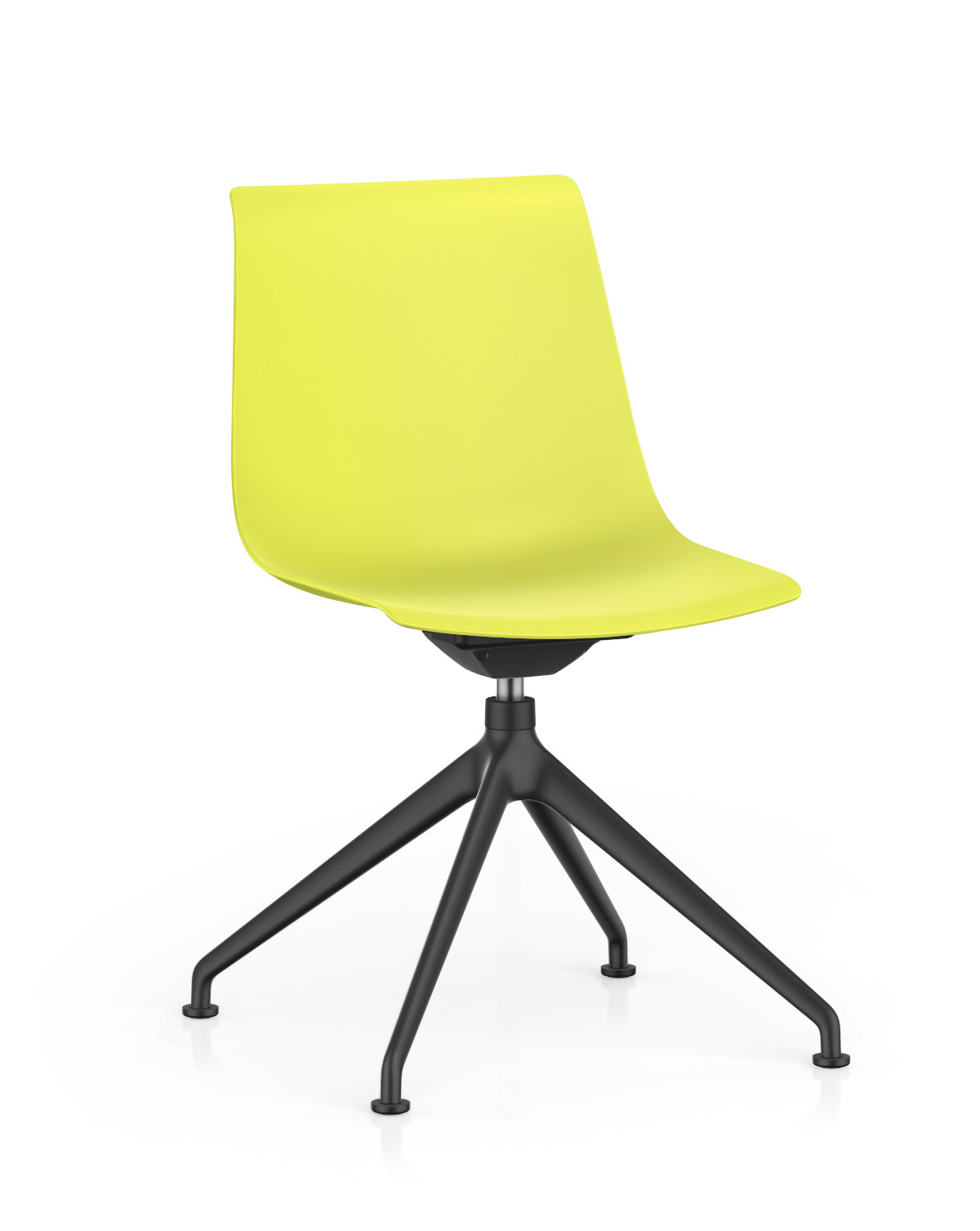 Ergonomischer Interstuhl SHUFFLEis1 SU141 Drehstuhl mit Armlehnen, Rollen und schwarzem Sitz für Büro und Homeoffice