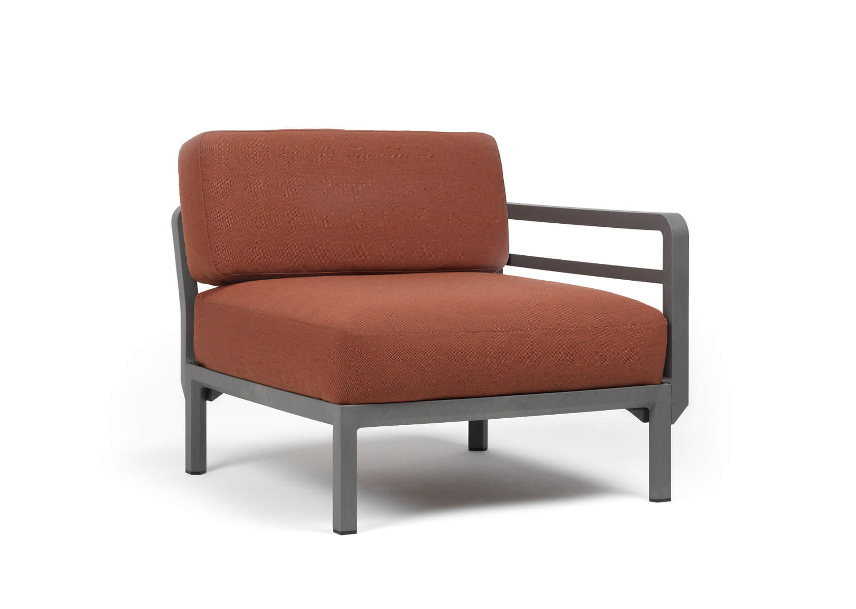 Nardi Maximo 5 Modulsofa Seitenelement – Outdoor-Design aus Italien Nardi Maximo 5 Modulsofa Seitenelement, basalto/cannella, wetterfestes Outdoor-Sofa, italienisches Design