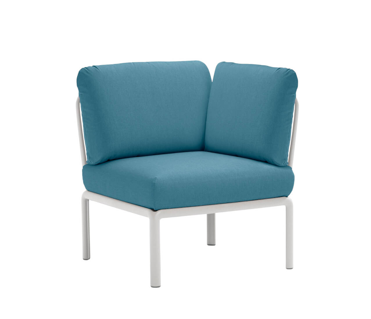 Nardi Komodo Eckelement, weiß, Outdoor-Modulsofa, wetterfest, langlebig, italienisches Design, Sunbrella-Bezug