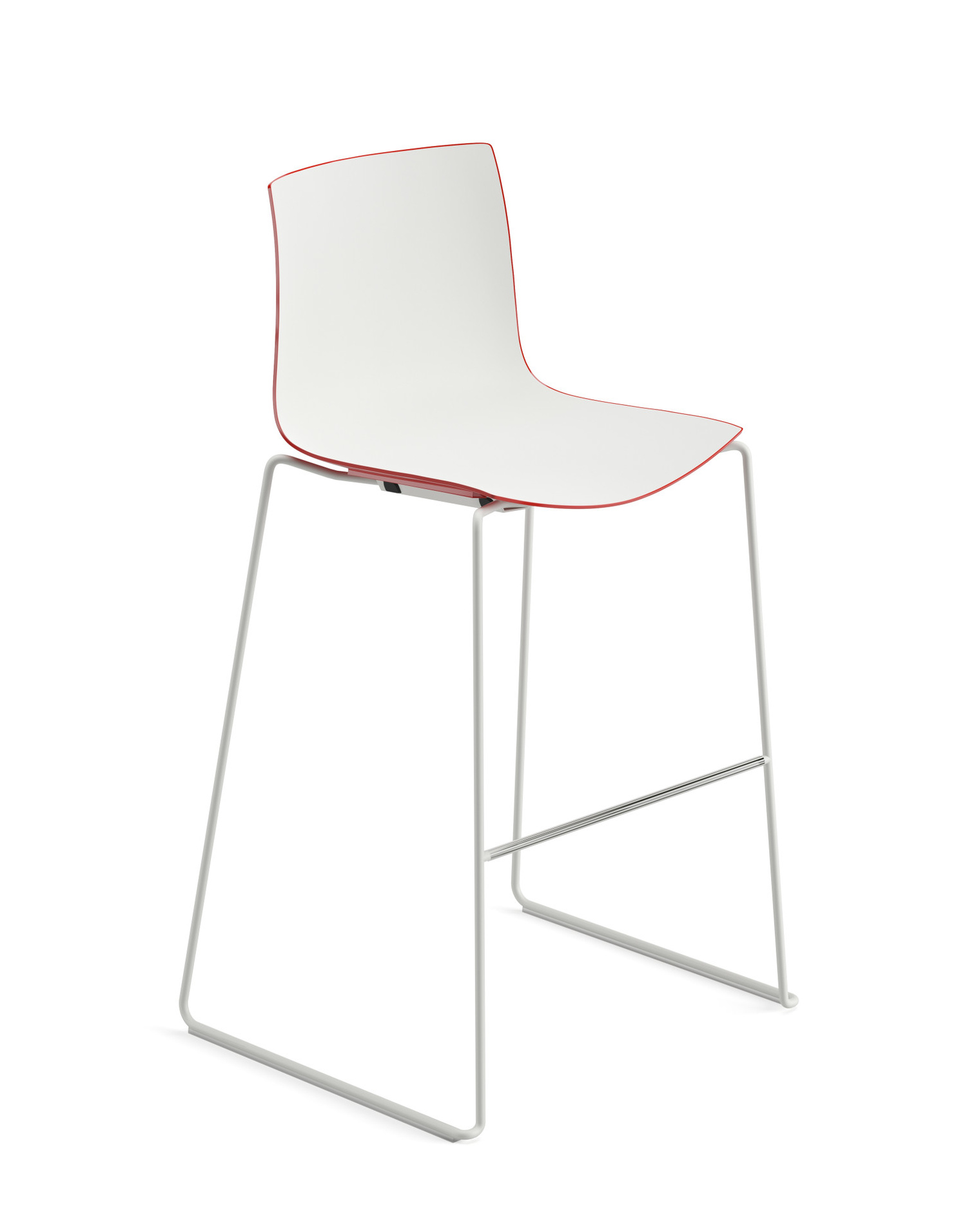 Catifa 46 Barhocker, höhe 76 cm, zweifarbig, weiß / weiß-rot #0471