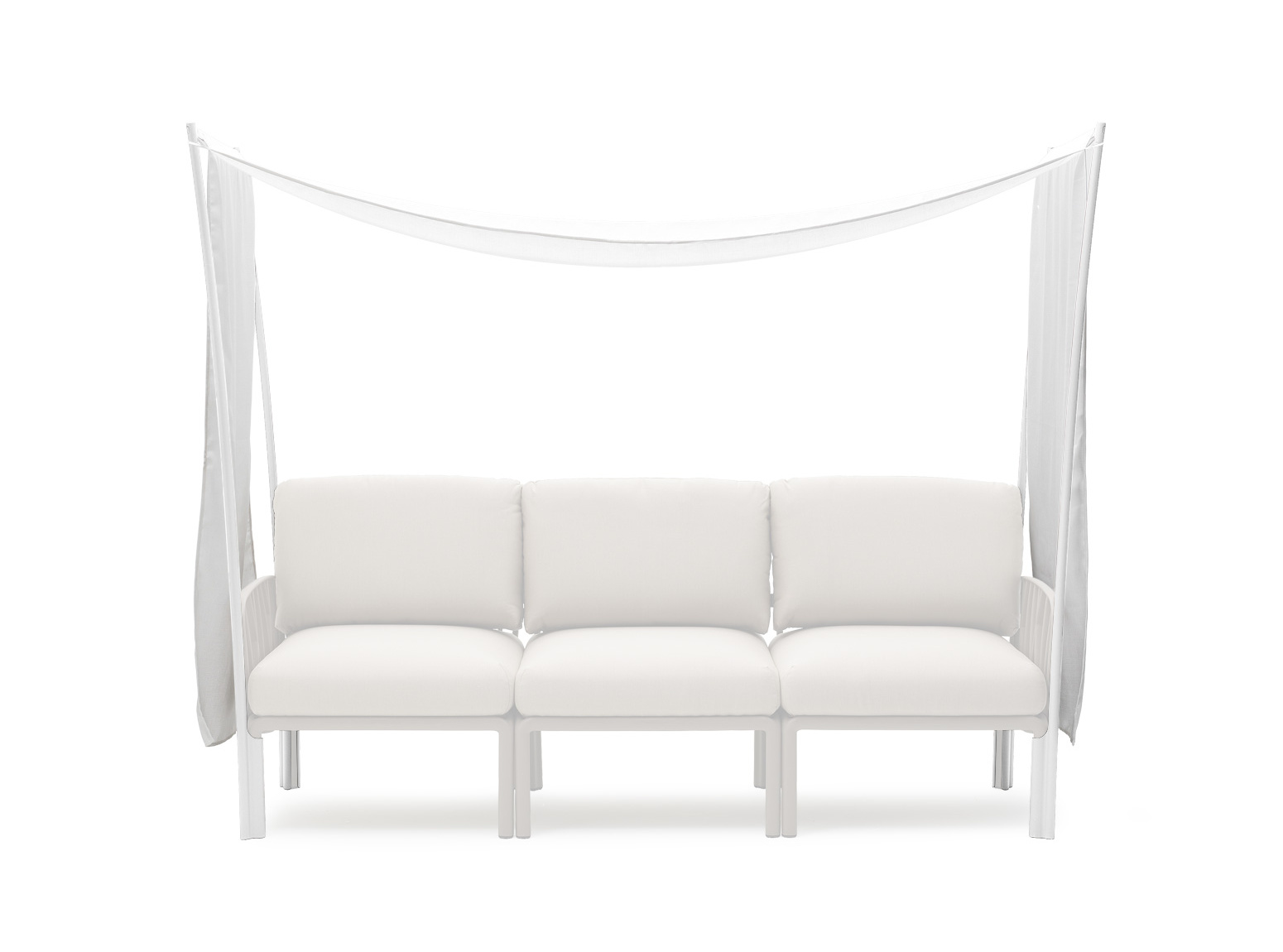 Nardi Komodo Ombra 3-Sitzer weiß – Outdoor-Sofa mit Sonnenschutz Nardi Komodo Ombra 3-Sitzer Sonnenschutz weiß, Outdoor-Sofa, modular, wetterfest, italienisches Design