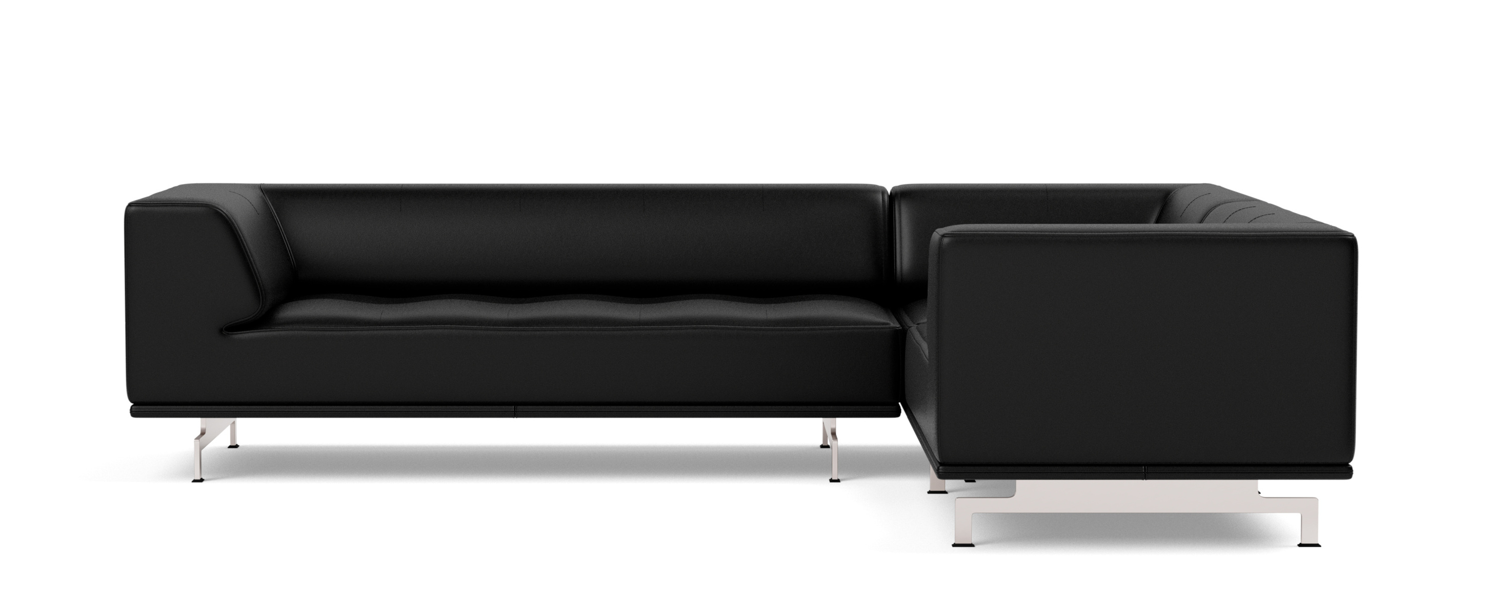 Brushed Aluminium / Leder max 98 schwarz