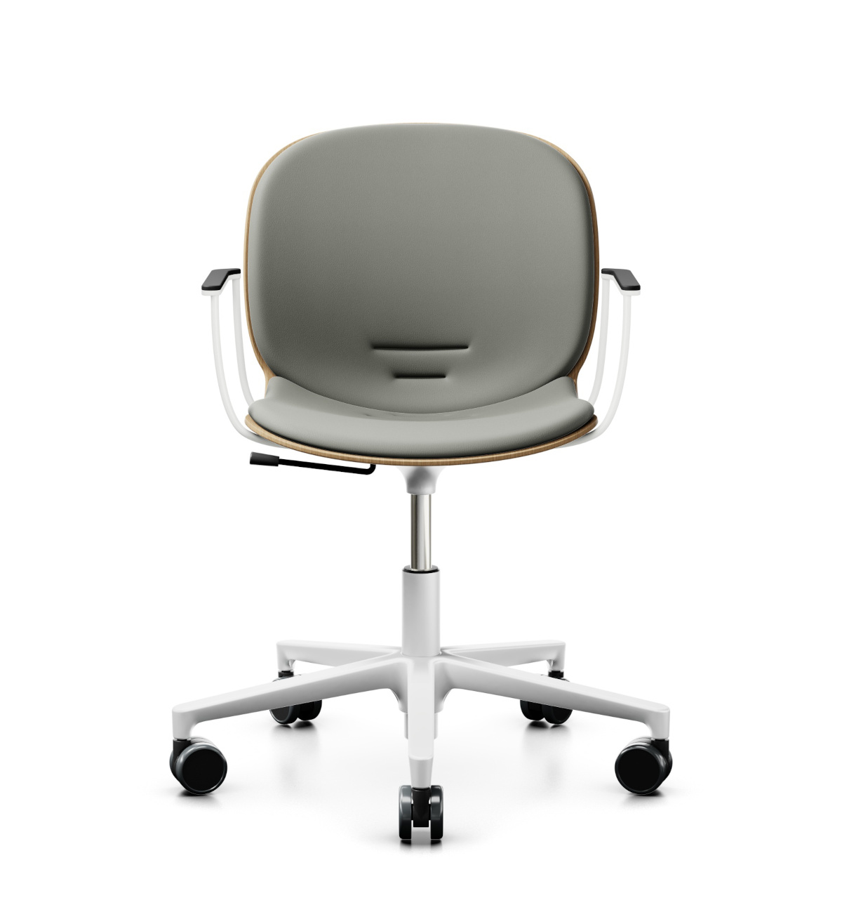 Noor 6075SB Drehstuhl, 5-armiges Fußkreuz, 3D-Furnierschale, Sitz und Rücken gepolstert