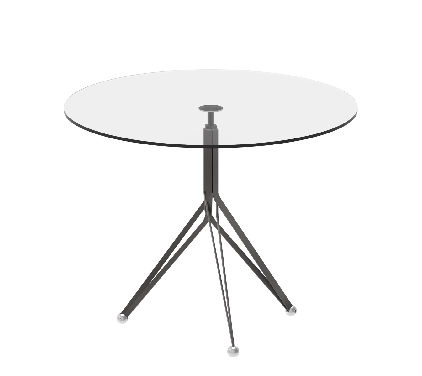 Anonimus Esstisch, Ø 90 cm, edelstahl / kristallglas