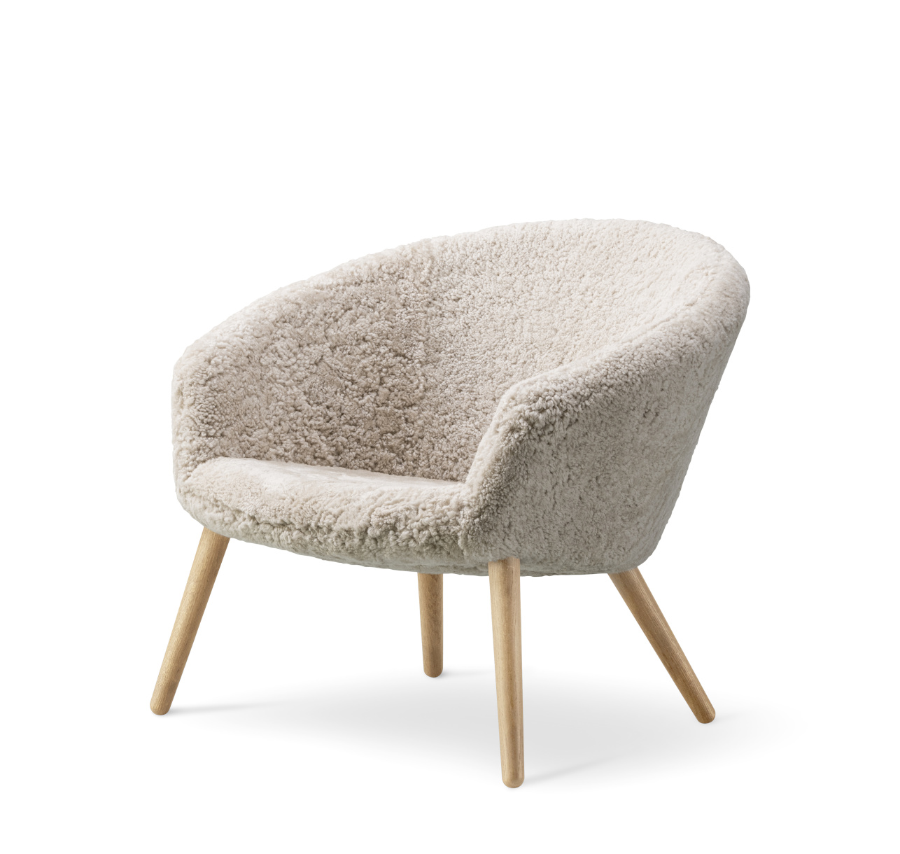 Ditzel Lounge Chair, eiche lackiert / sheepskin moonlight