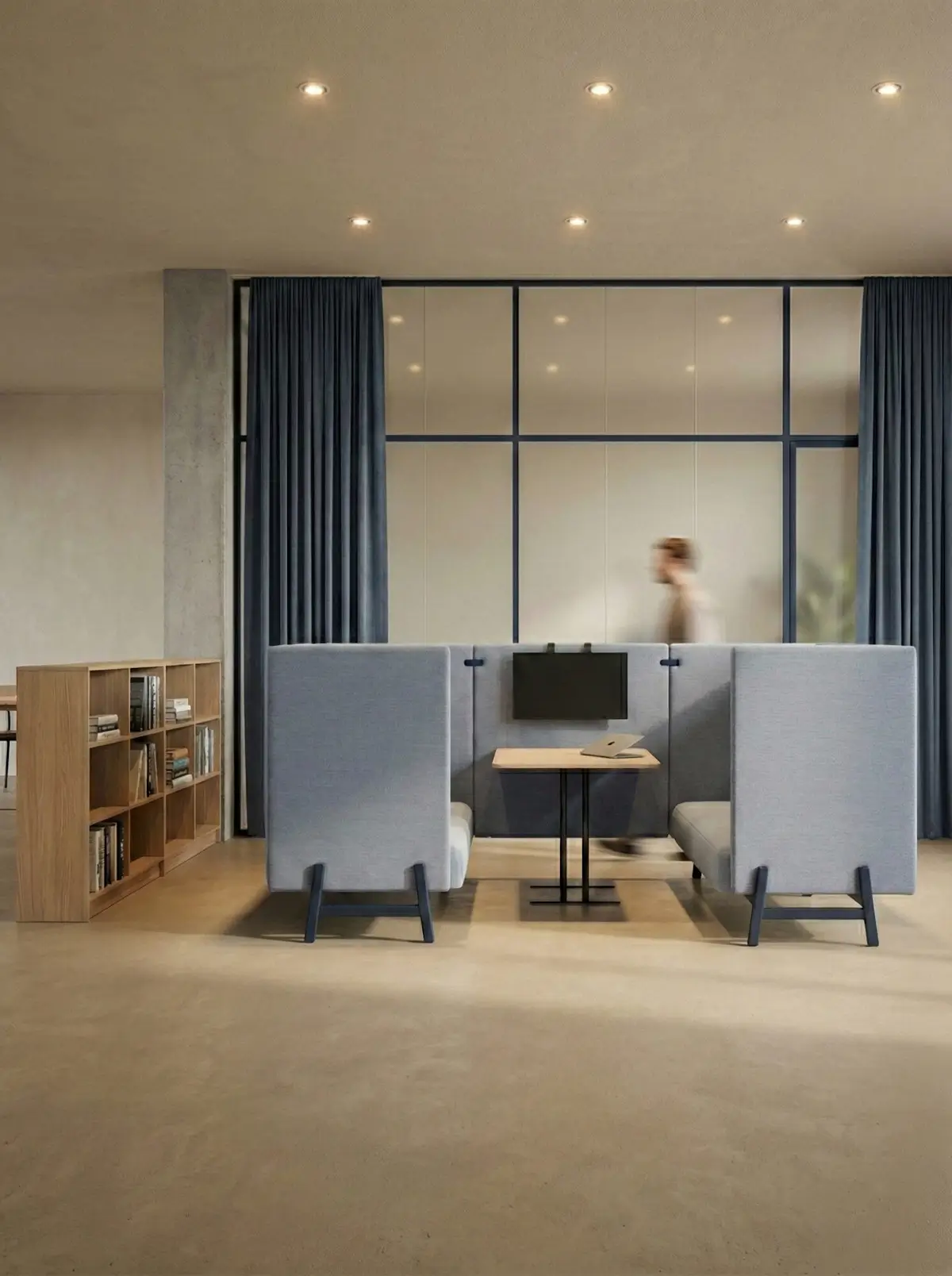 Noti Hana Highback Sofa 2-Sitzer als geschützter Besprechungsbereich im modernen Büro