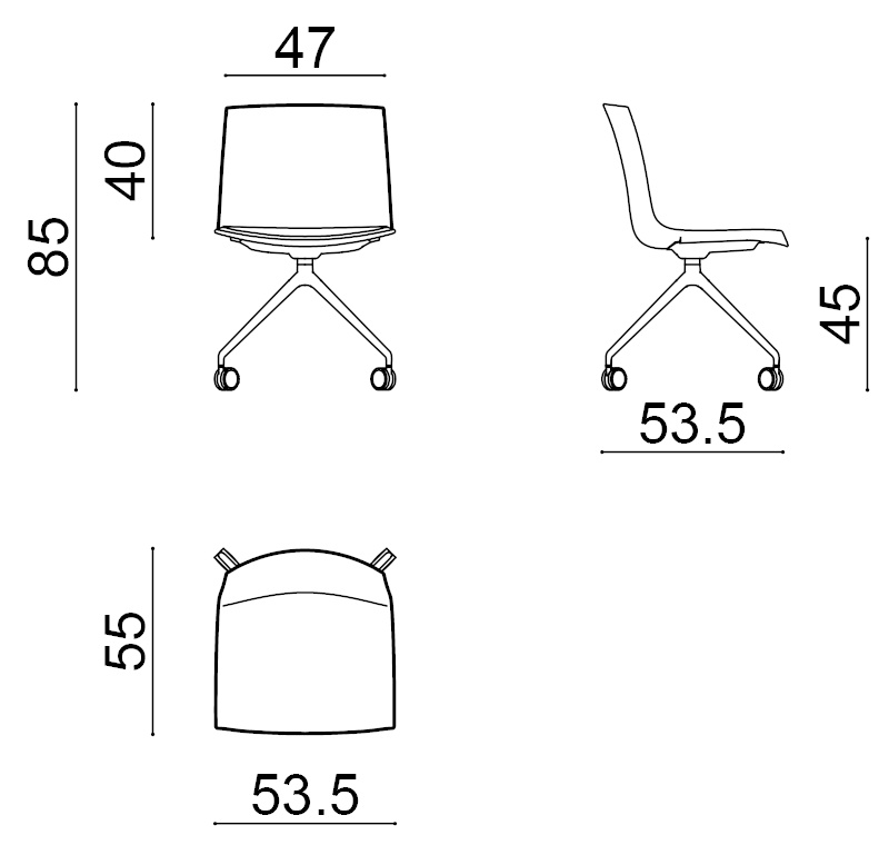 Catifa Up Stuhl, weich gepolstert #6205