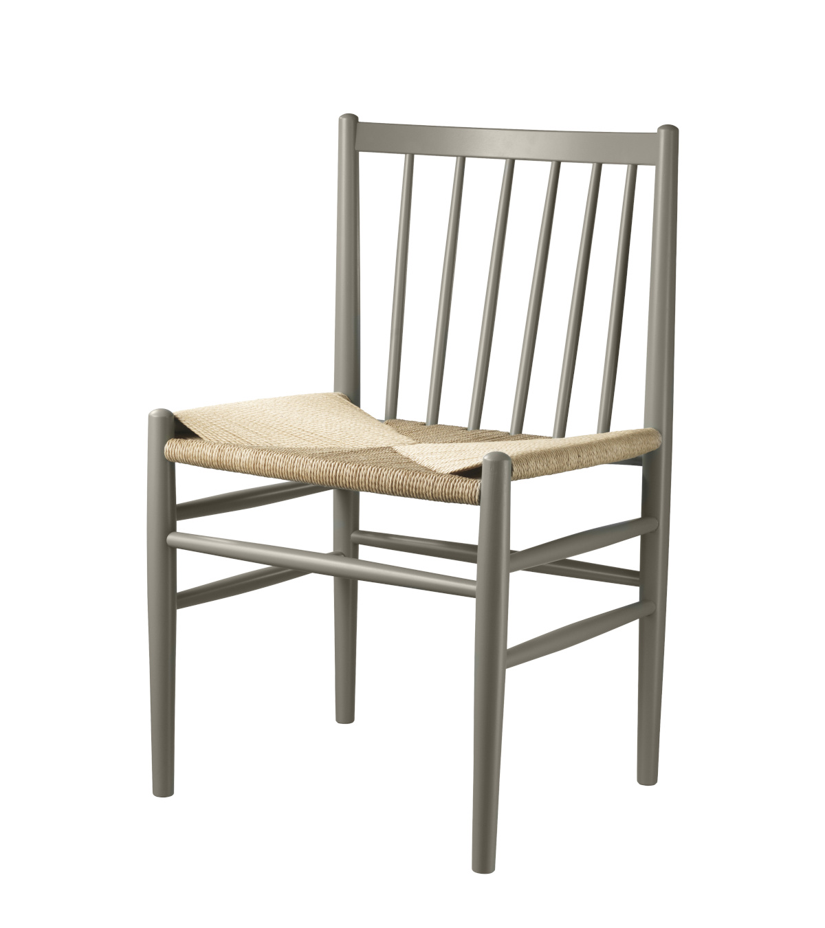 FDB Møbler J80 Stuhl, ergonomisch, Buche moss grey, Naturgeflecht, funktional, nordisches Design, langlebig