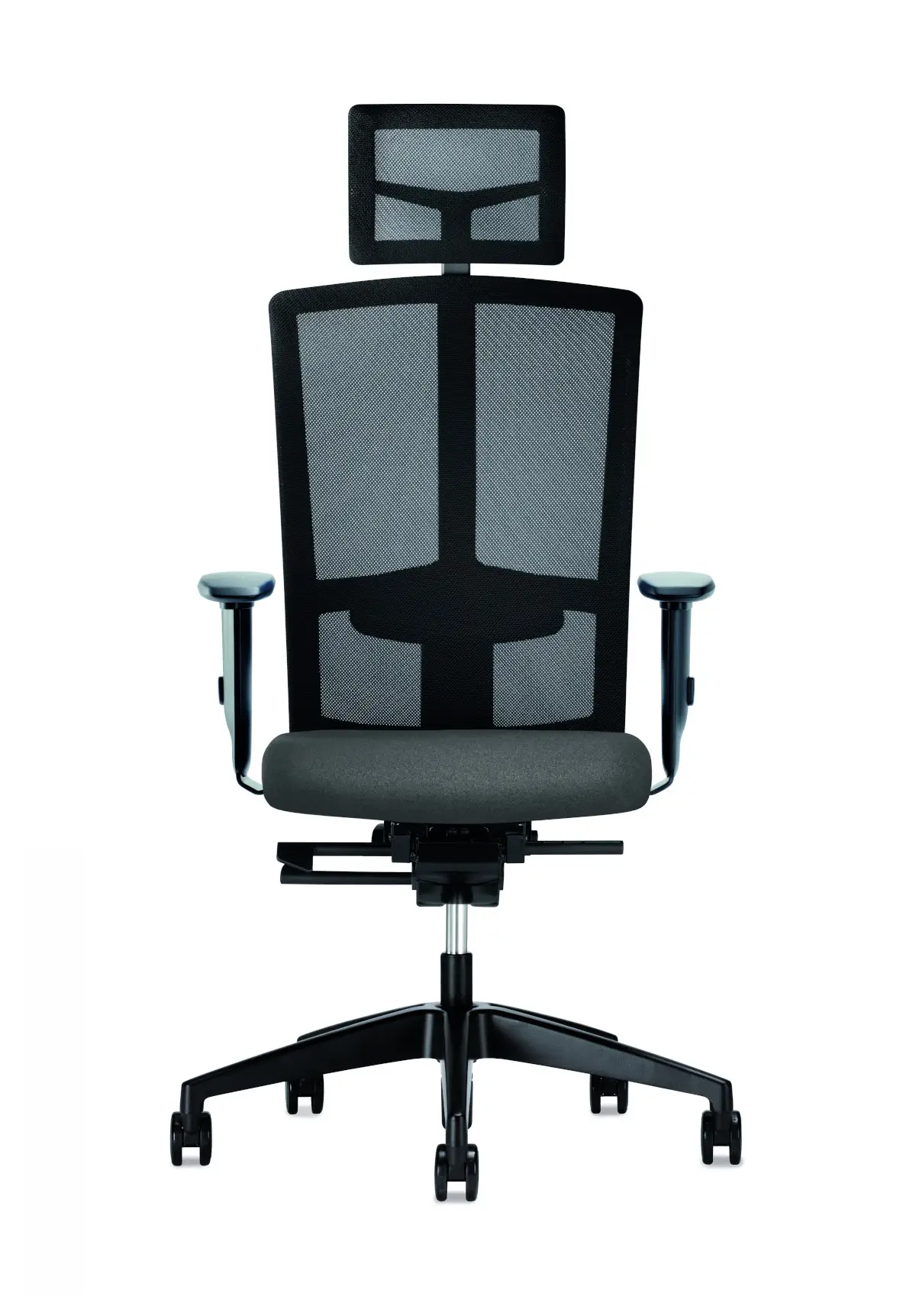 Interstuhl Goal-Air 175G Bürodrehstuhl in Schwarz mit Netzrücken, Kopfstütze und Armlehnen