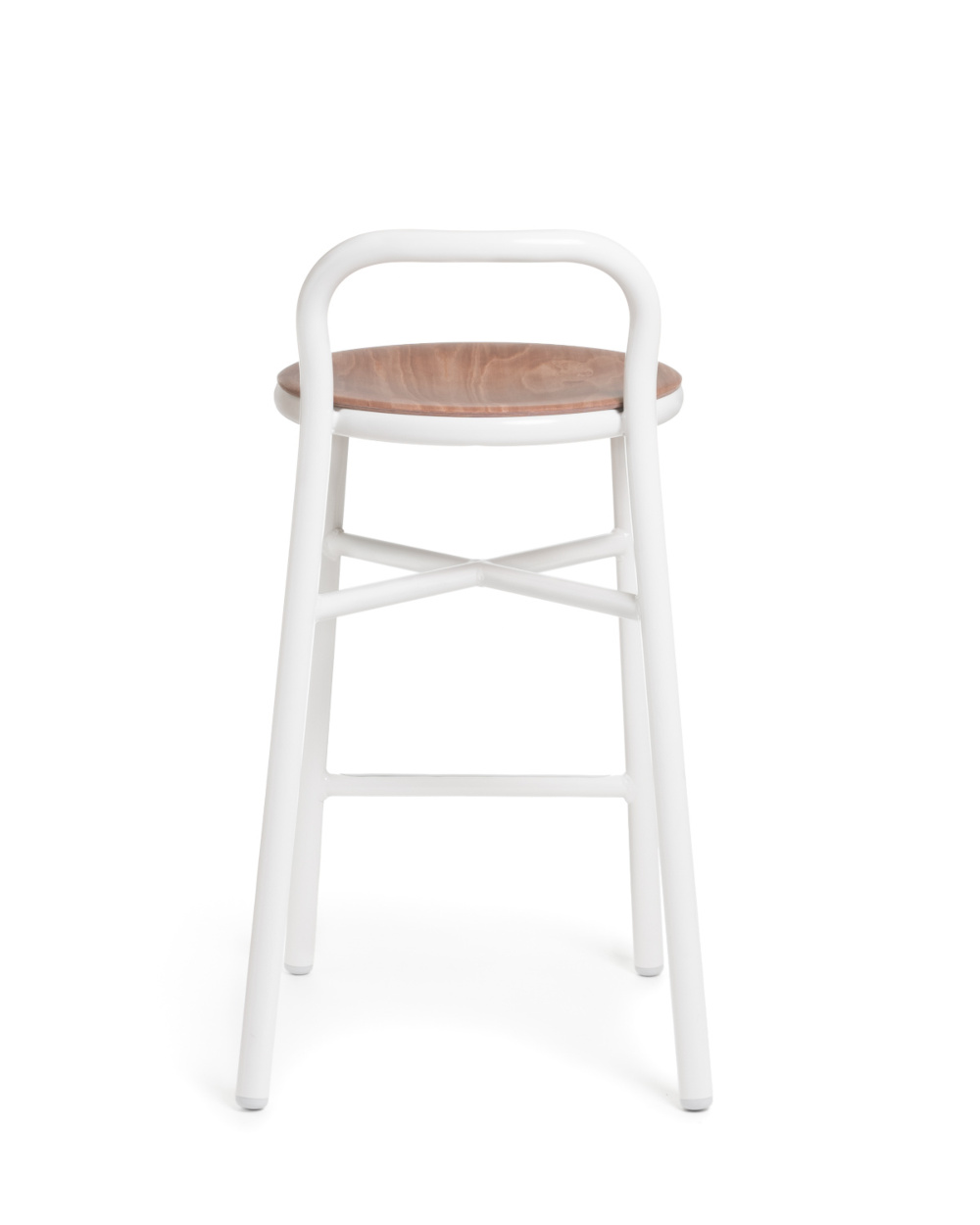 Magis Pipe Barhocker 67 cm, Buche/Weiß, ergonomischer Barstuhl, modernes Design, langlebig, Made in Italy