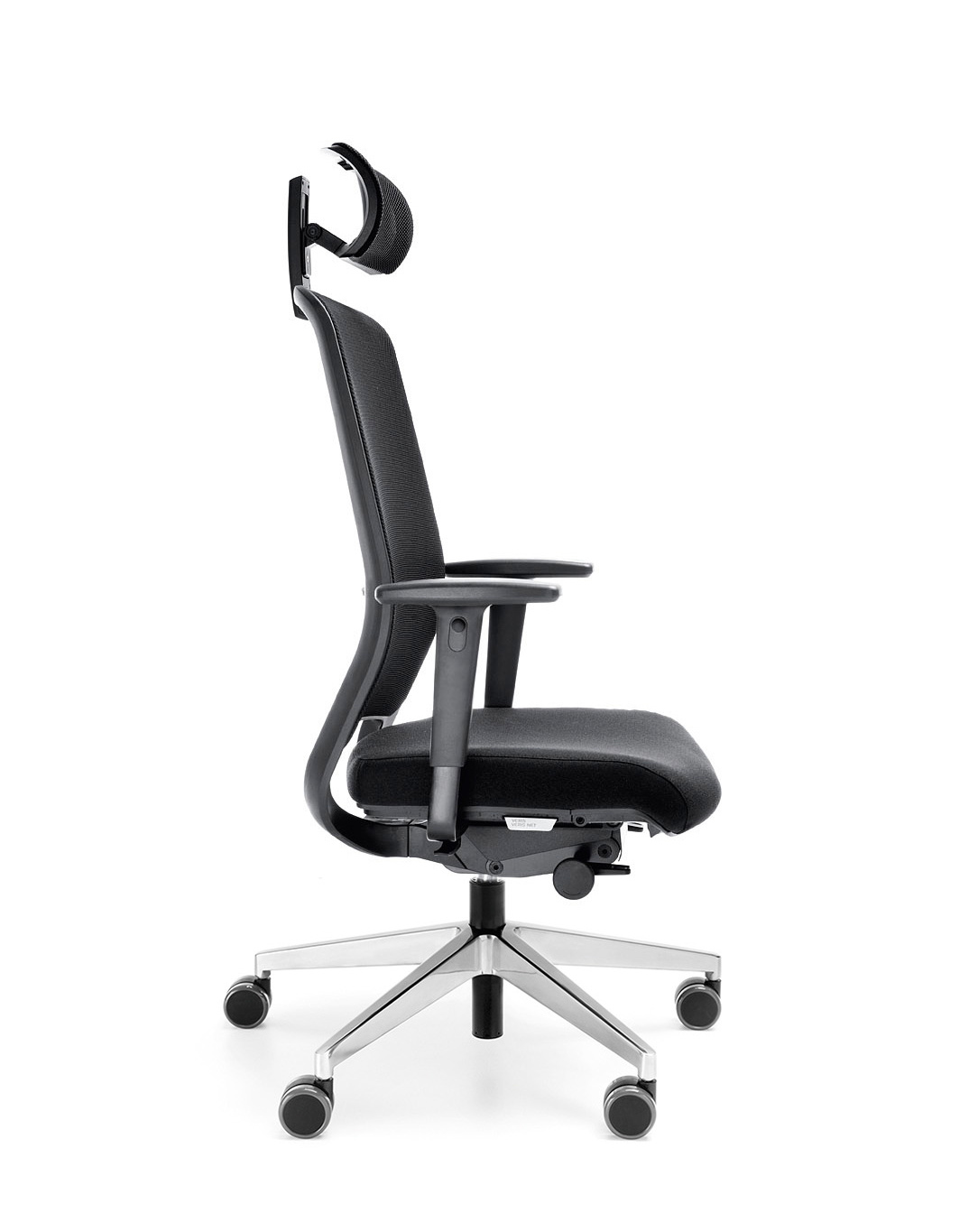 Veris Net 110SFL Bürostuhl, Synchronmechanik, Sitztiefen- und Sitzneigeeinstellung, aktive Sitzvorderkante, verstellbare Kopfstütze