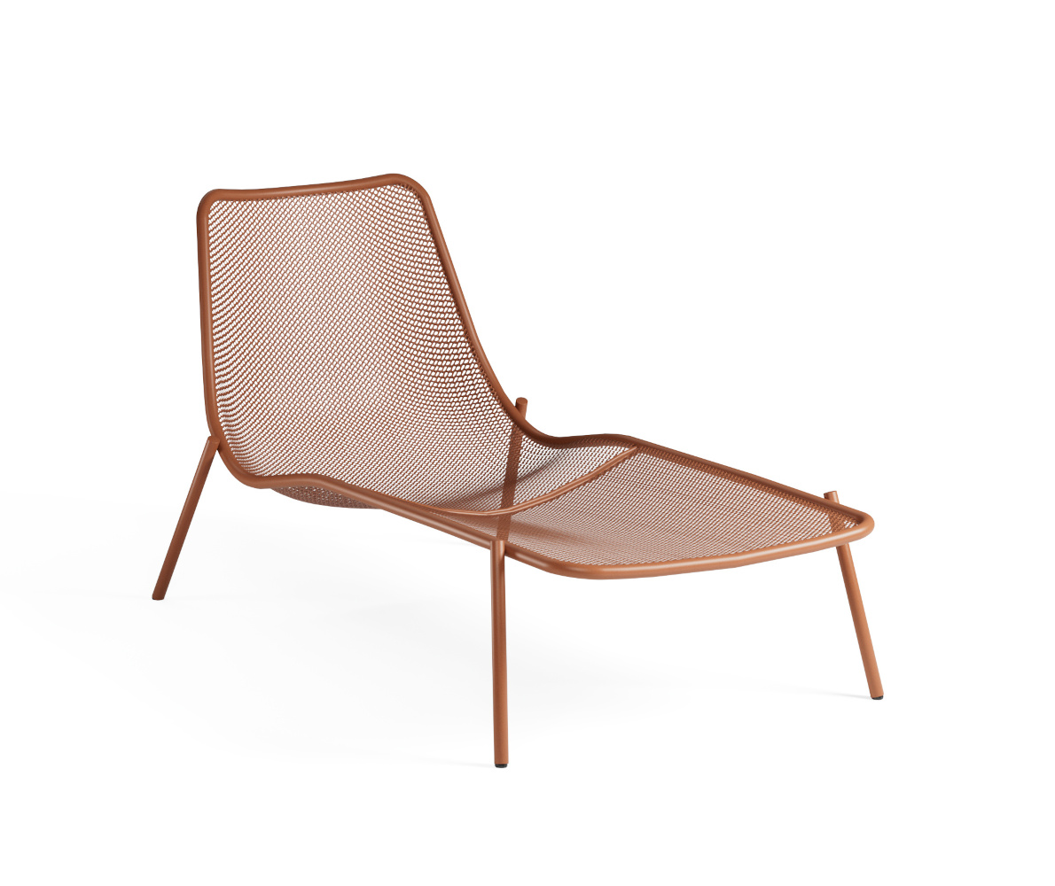 Round Gartenliege, ahornrot