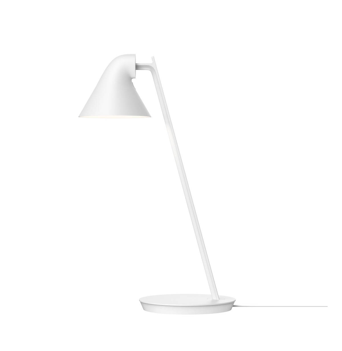 Louis Poulsen NJP Mini Tischleuchte weiß, moderne LED, dimmbar, skandinavisches Design, kompakt und elegant