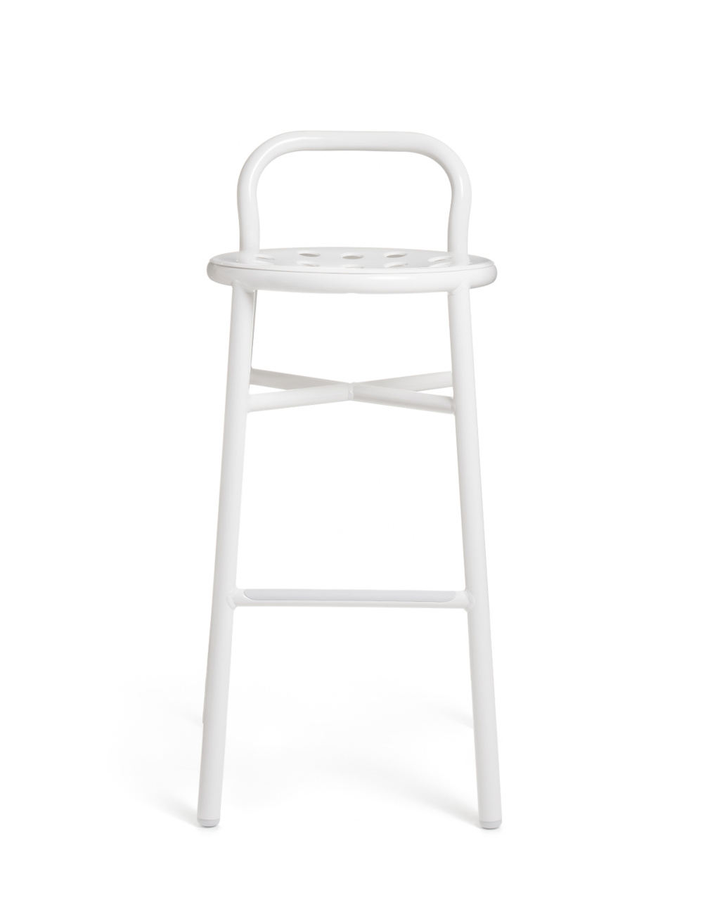 Magis Pipe Barhocker 77 cm, weiß, moderner Barstuhl, ergonomisch, leicht, langlebiges Design