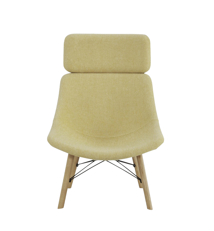 Auki Loungesessel mit Kopfstütze, holzgestell